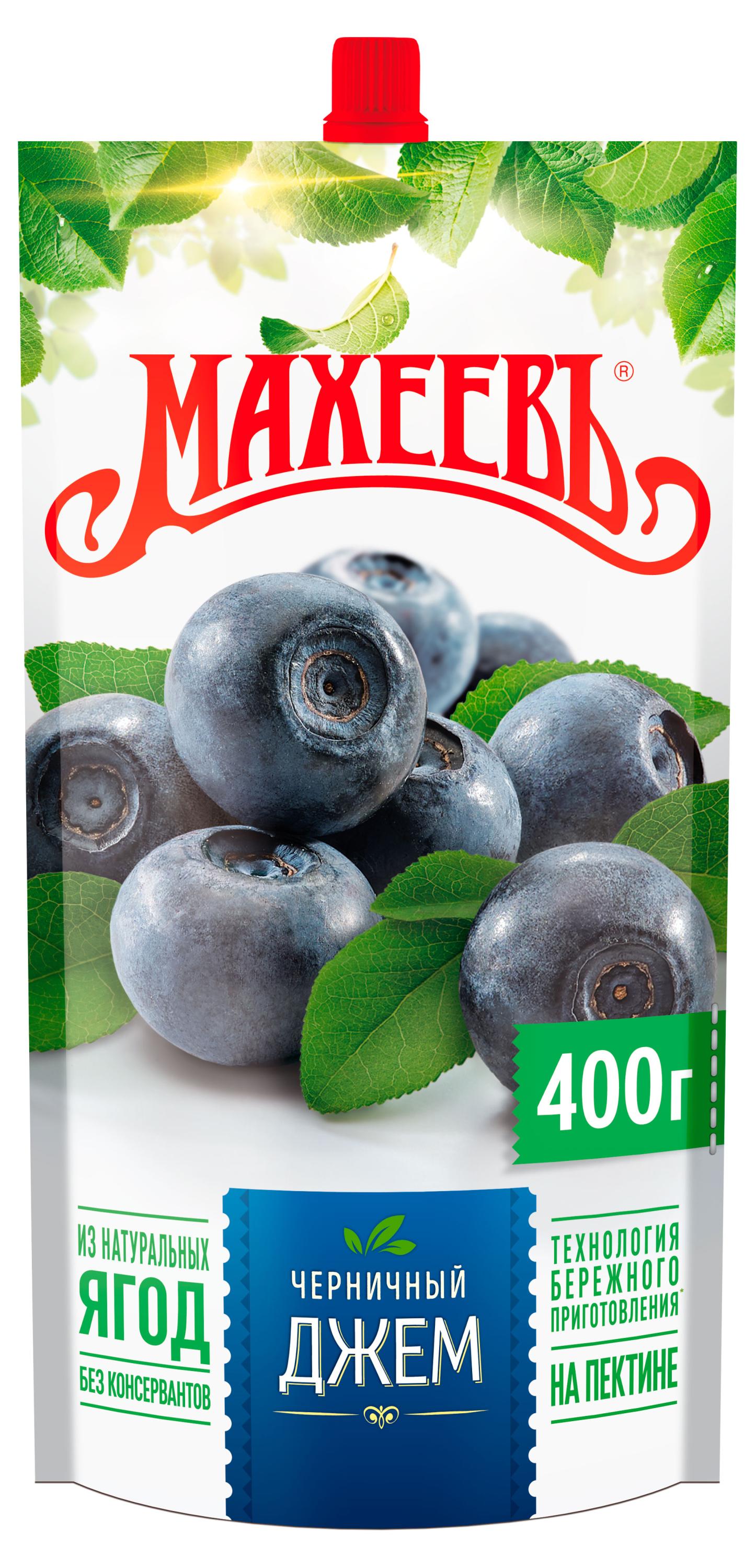 Изображение товара Джем Махеевъ Черничный 0. 4 кг - нежная текстура и аромат черники
