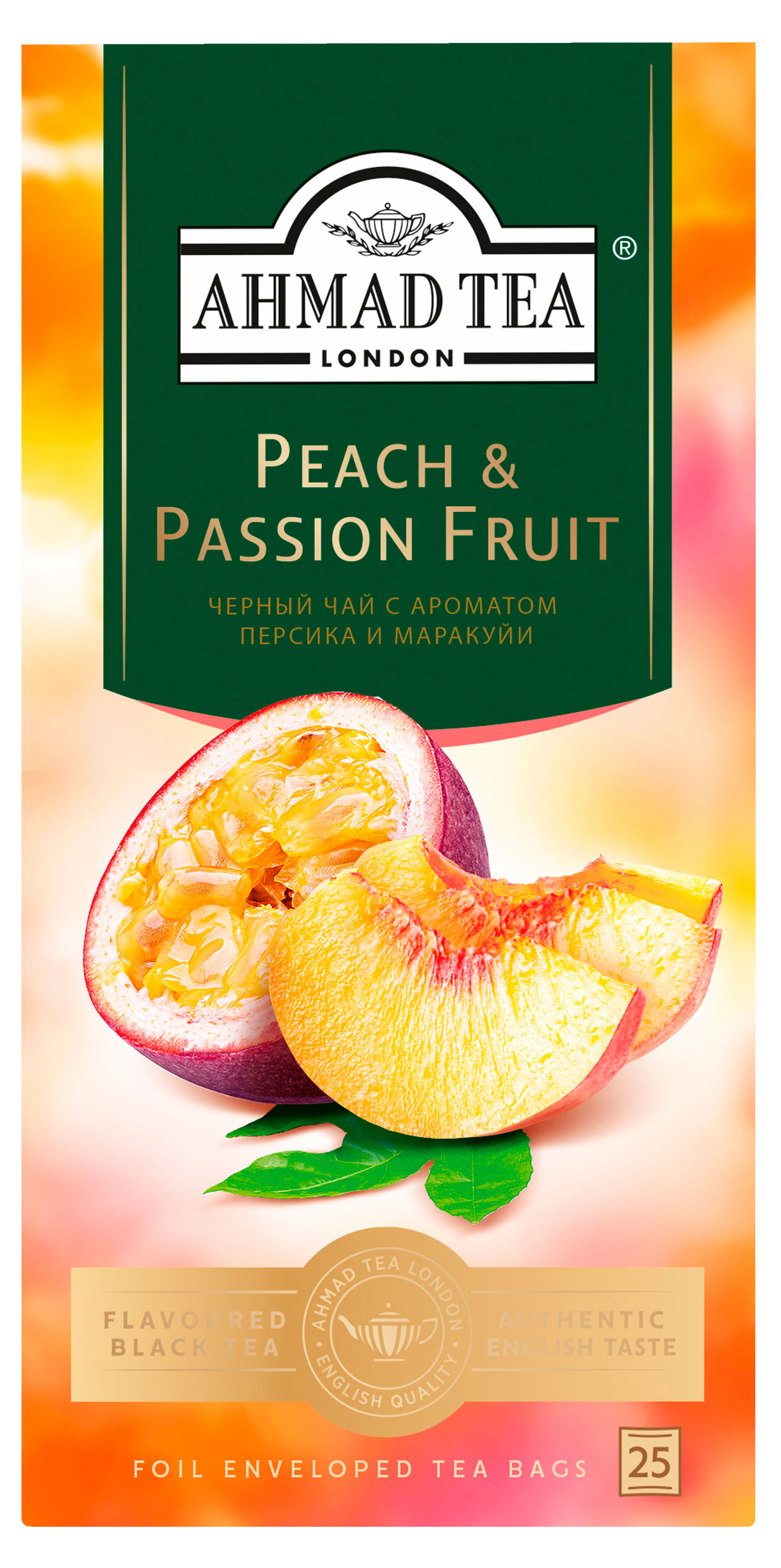 Изображение товара Чай черный Ahmad Tea Персик-Маракуйя, 25x1,5 г