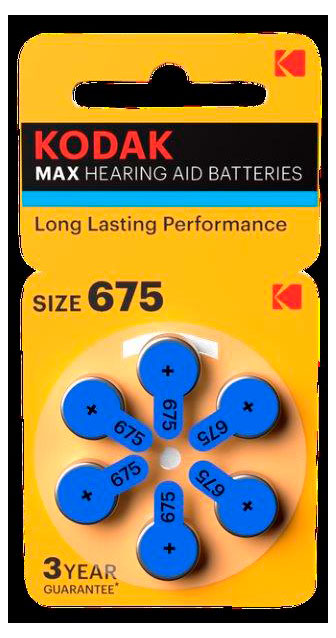 

Батарейки для слуховых аппаратов Kodak ZA675-6BL, 6 шт