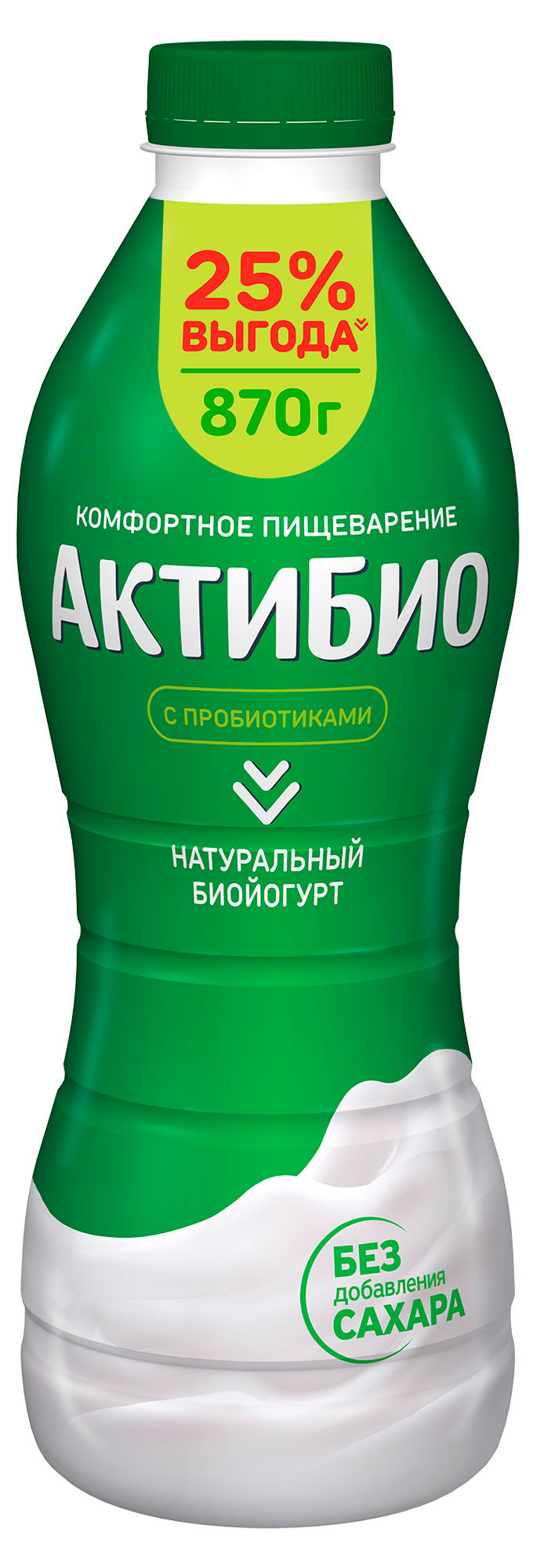 Изображение товара Йогурт питьевой АктиБио натуральный 1,8% БЗМЖ 870 г