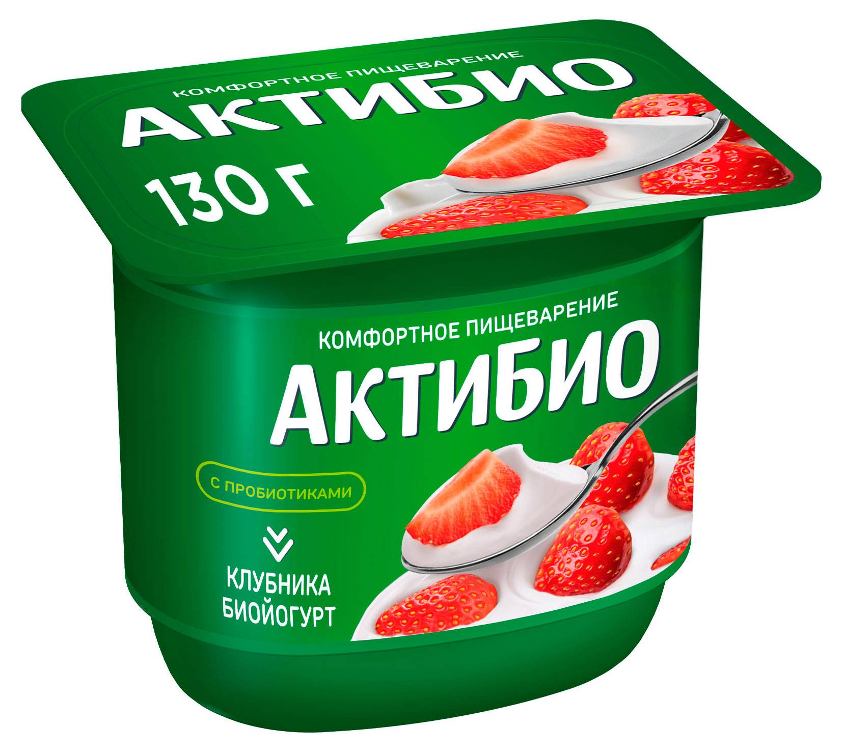 Изображение товара Йогурт АктиБио клубника 2 9 130 г БЗМЖ порционный стакан