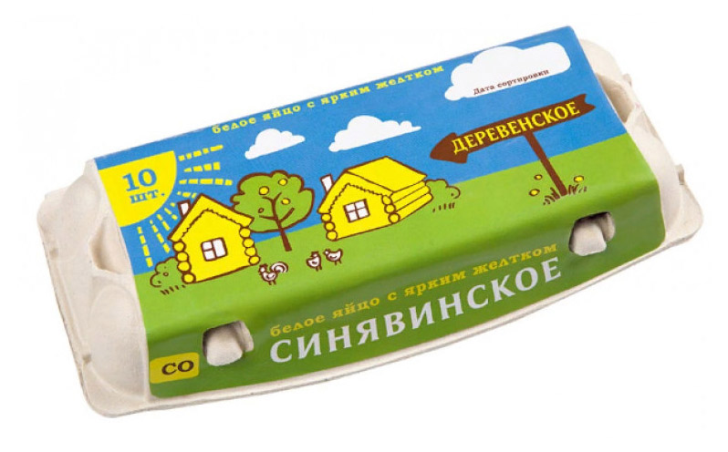 Изображение товара Яйца куриные Синявское деревенские 10 шт с ярким желтком и свежестью