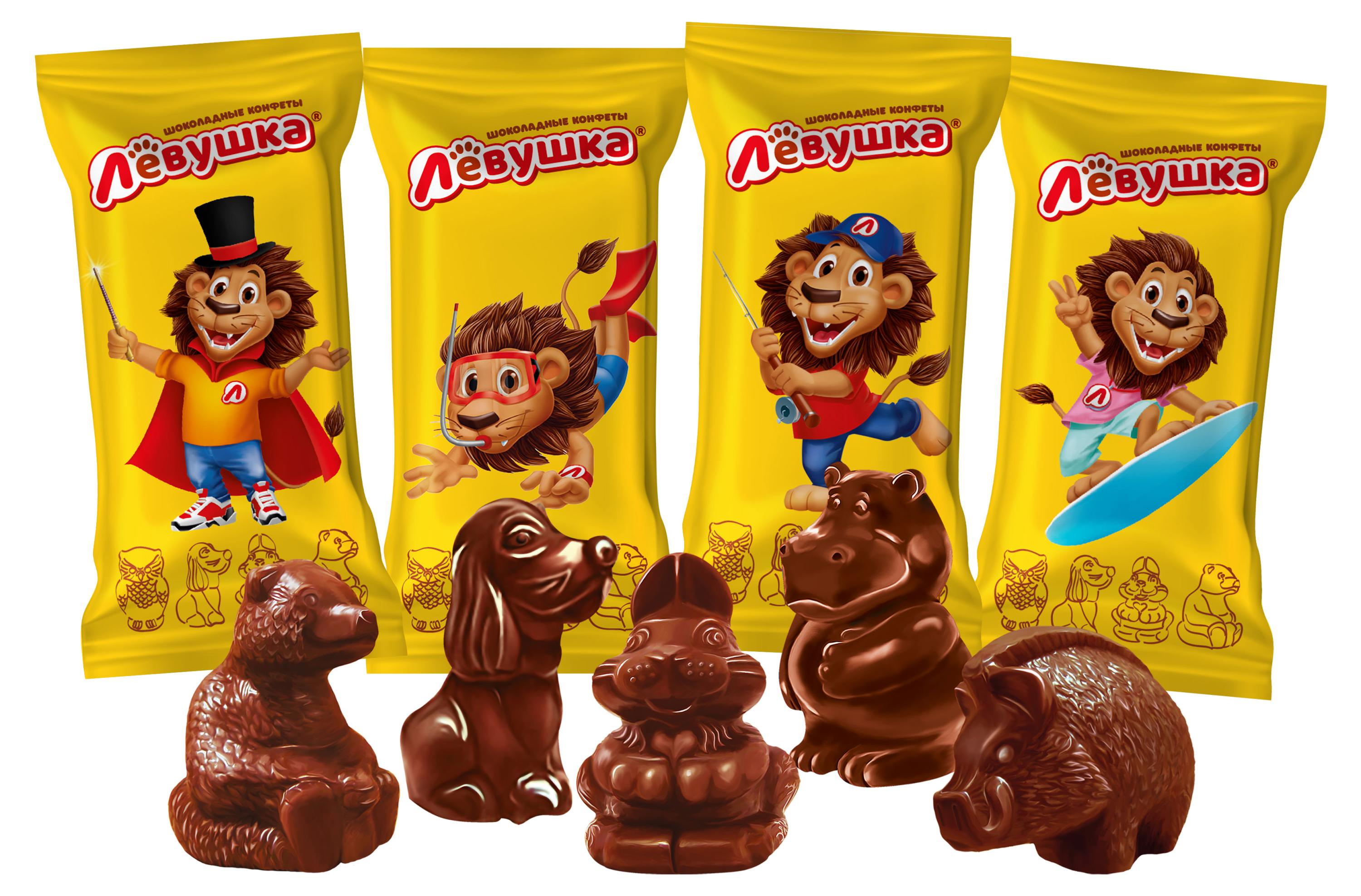 Изображение товара Шоколадные конфеты Левушка детям чудо-звери с оригинальными начинками 1кг