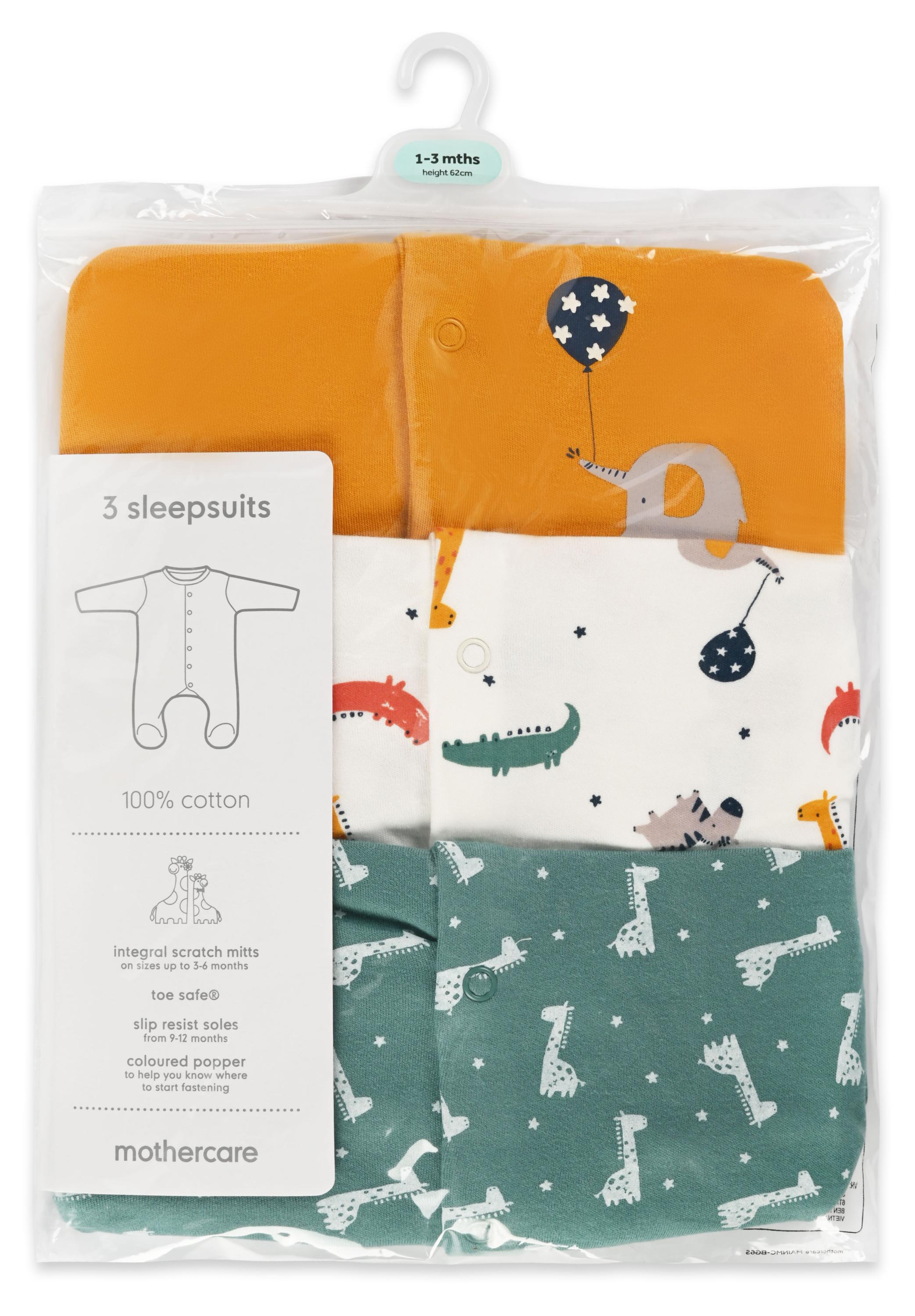 Изображение товара Комбинезоны Mothercare Морские 3 шт 50-86 см Toe-Safe