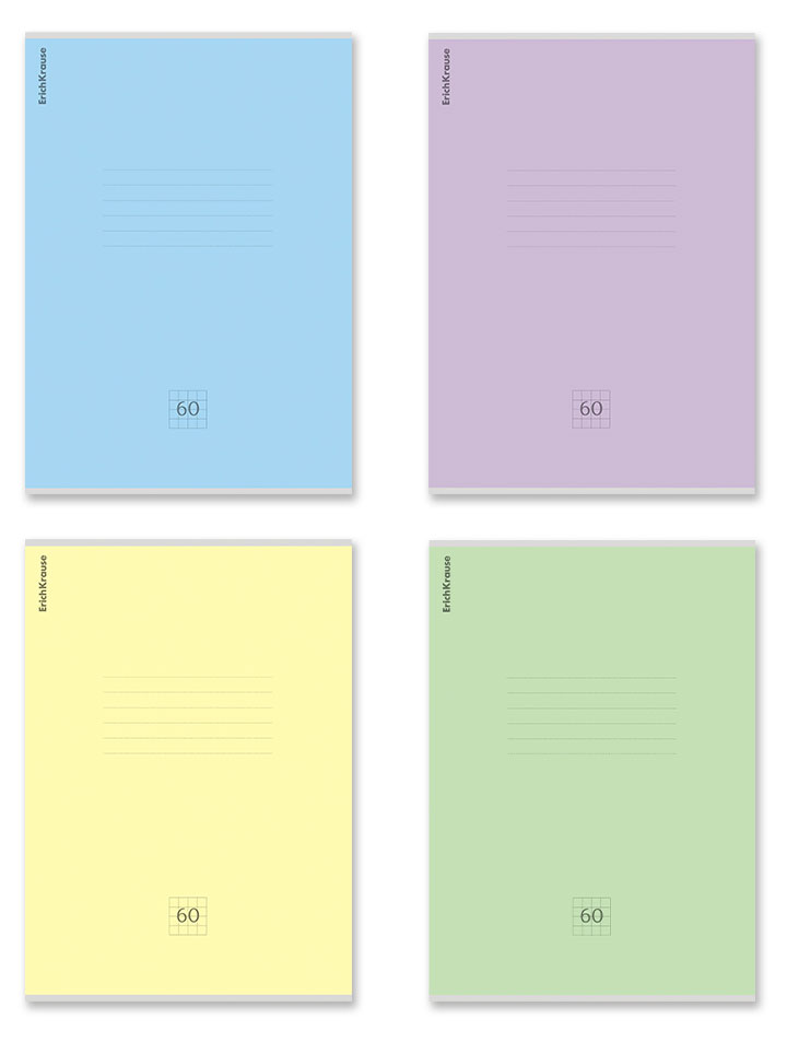 Изображение товара Тетрадь общаяErichKrause Классика на скобе в клетку B5, 60 л 1 шт в ассортименте