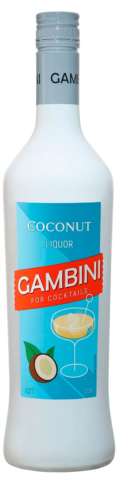 Изображение товара Десертный ликер Gambini Кокос 0.7 л с ярким ароматом кокоса