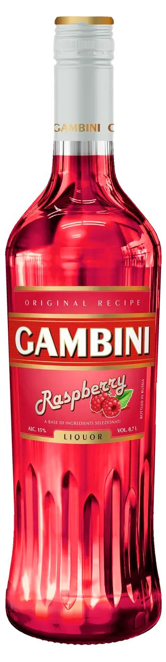 Изображение товара Ликер десертный Gambini Малина 0,7 л с освежающим вкусом.