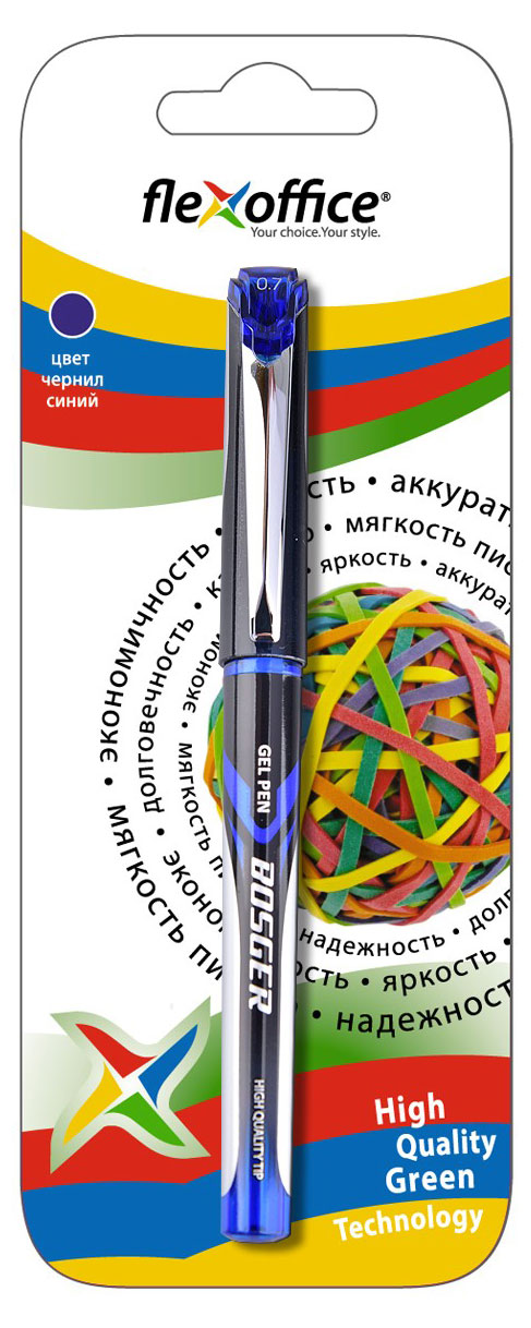 Изображение товара Гелевая ручка Flexoffice Bizner Bosger 0.7 мм синяя удобная и надёжная