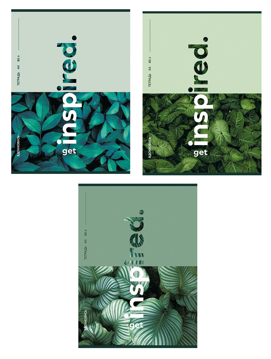 Изображение товара Тетрадь «ПЗБМ» Вдохновись А4 в клетку 80 л, 1 шт в ассортименте