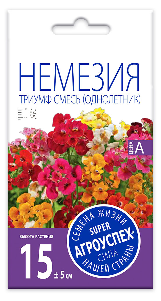 Изображение товара Семена «Агроуспех» Немезия Триумф смесь, 0,05 г