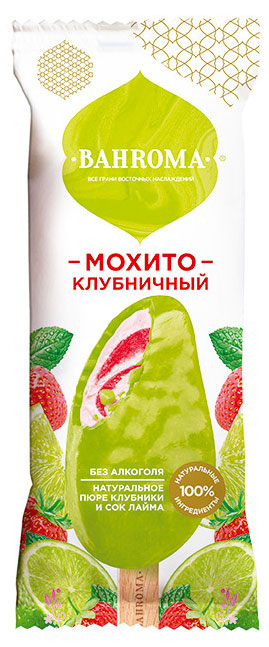 

Мороженое молочное BAHROMA Эскимо Клубничный мохито Казахстан, 75 г