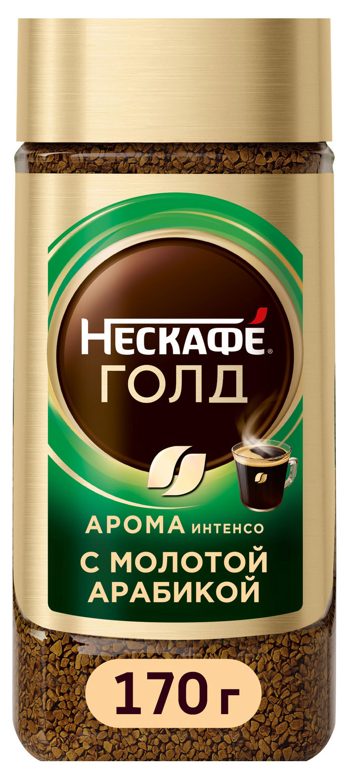 Изображение товара Кофе растворимый Нескафе Голд Арома Интенсо 170 г с натуральным жареным молотым кофе