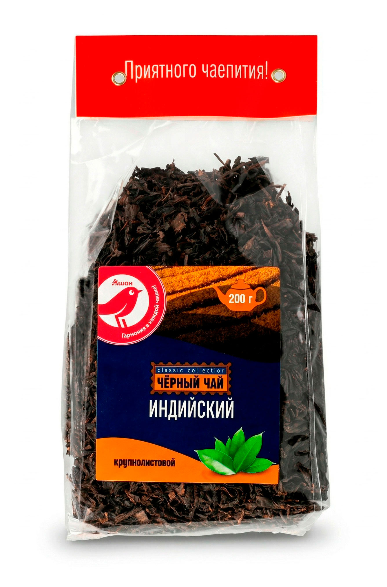 Изображение товара Черный крупнолистовой чай Красная птица 200 г индийский в рассыпной упаковке