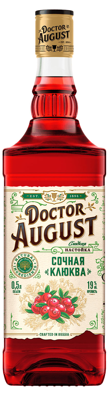

Настойка Doctor August Сочная клюква Россия, 0,5 л