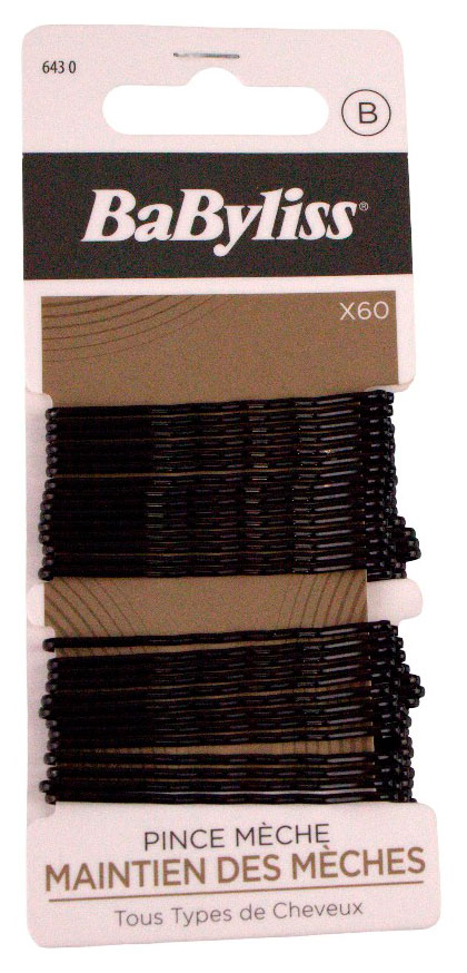 Изображение товара Невидимки для волос BaByliss черные, 60 шт