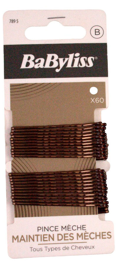 Изображение товара Невидимки для волос BaByliss коричневые 60 шт - надежная фиксация и качество