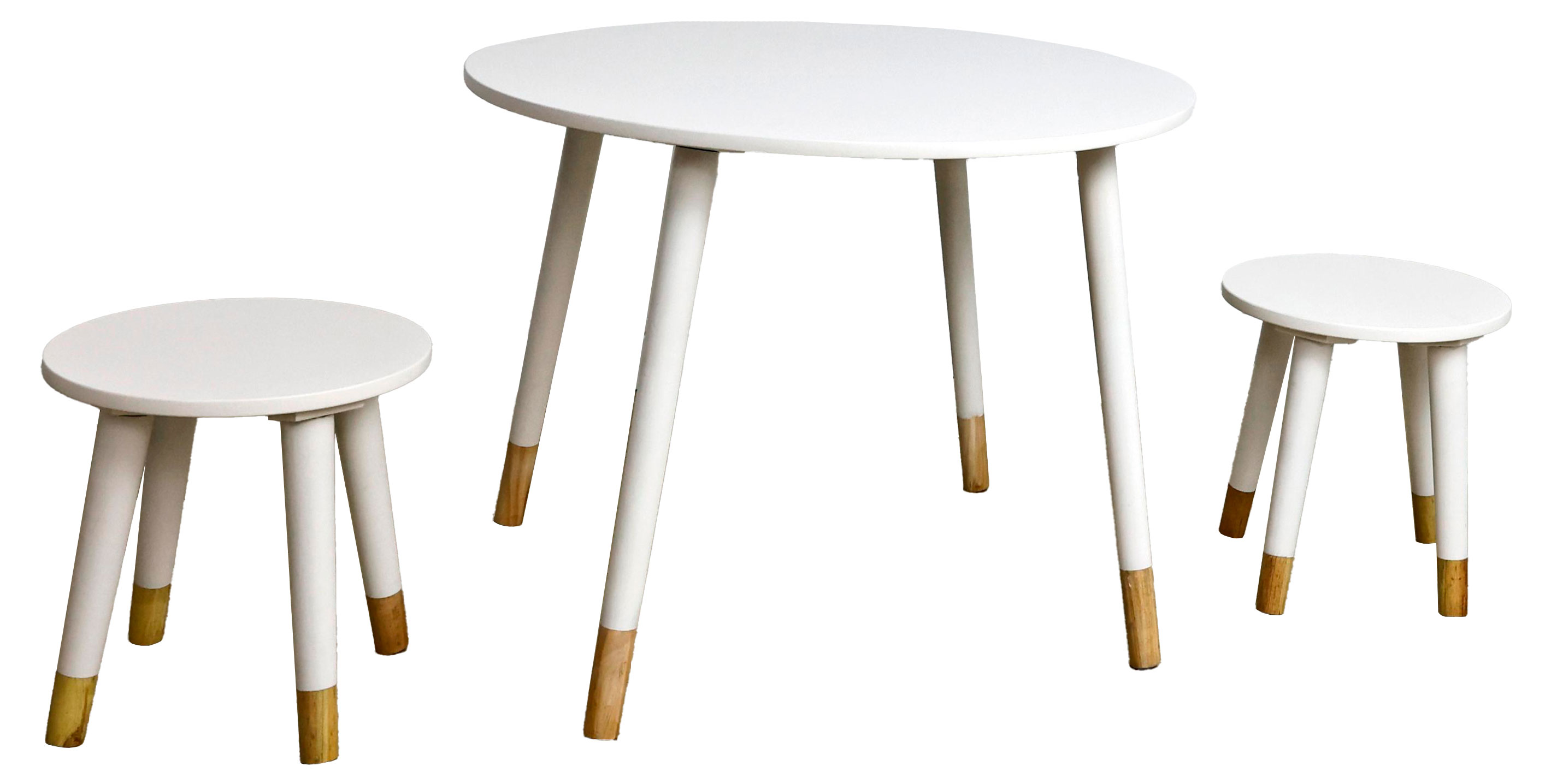 Изображение товара Набор мебели Actuel белый, Столик 60х60х46 см + 2 табурета 26х26х26 см