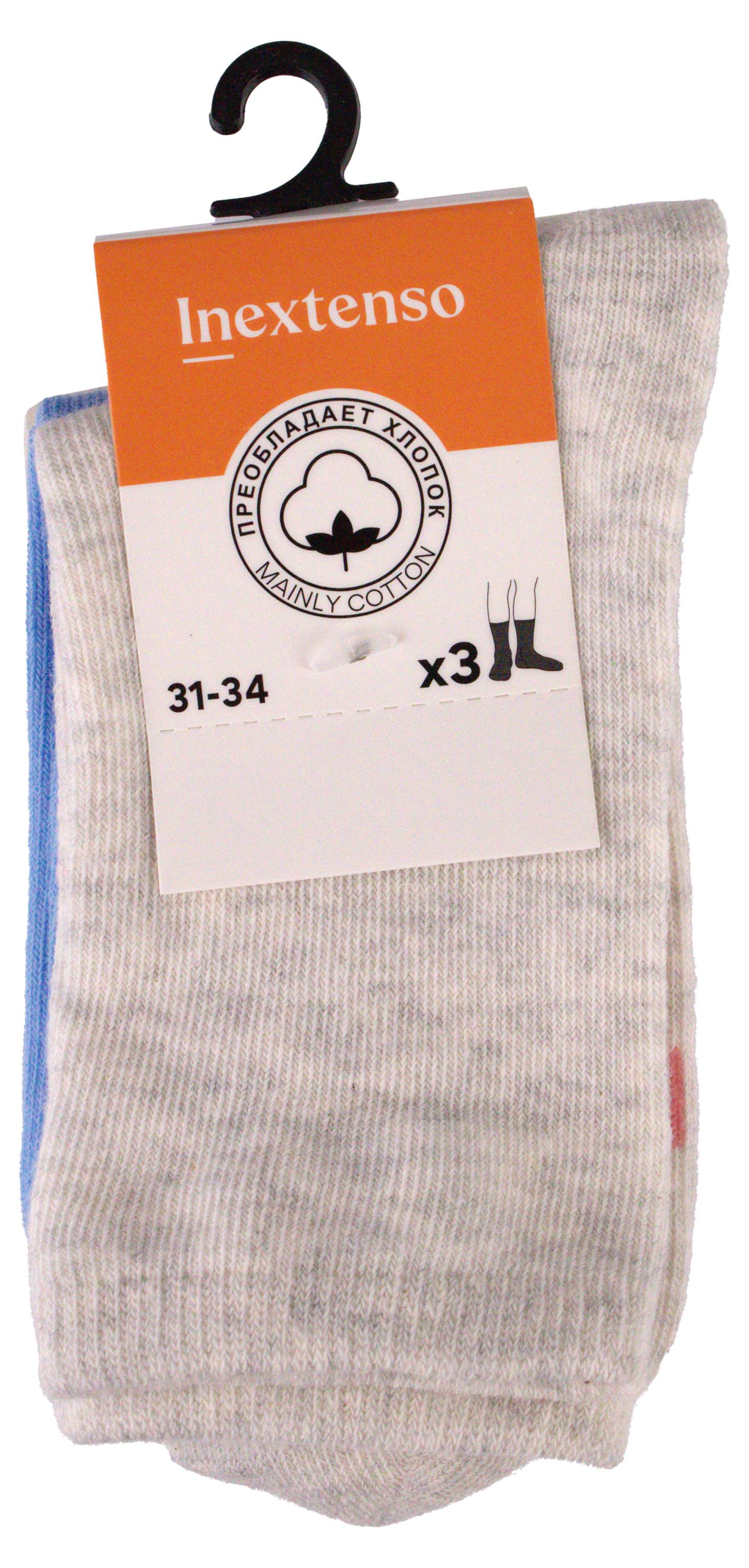 Изображение товара Носки девочковые InExtenso 3 пары разноцветных для повседневной носки