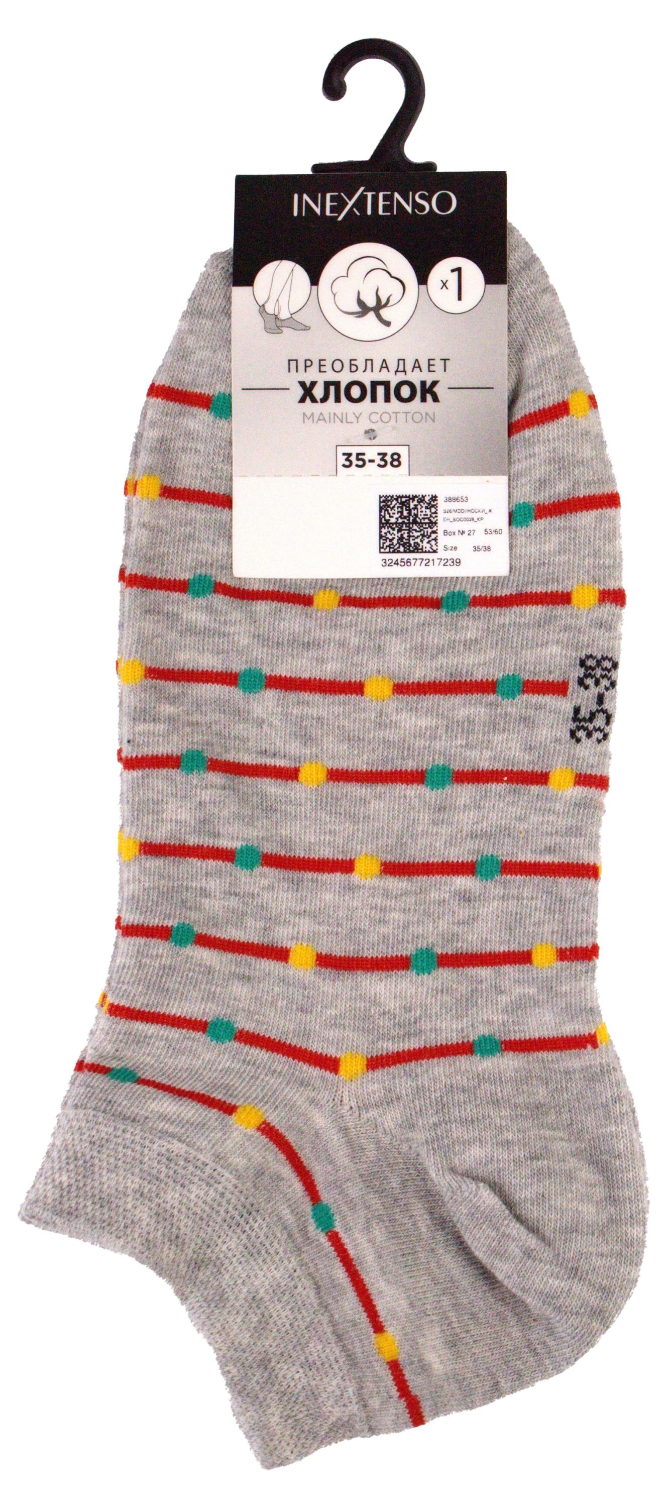 Изображение товара Носки женские InExtenso укороченные серые, р. 35/38-39/42