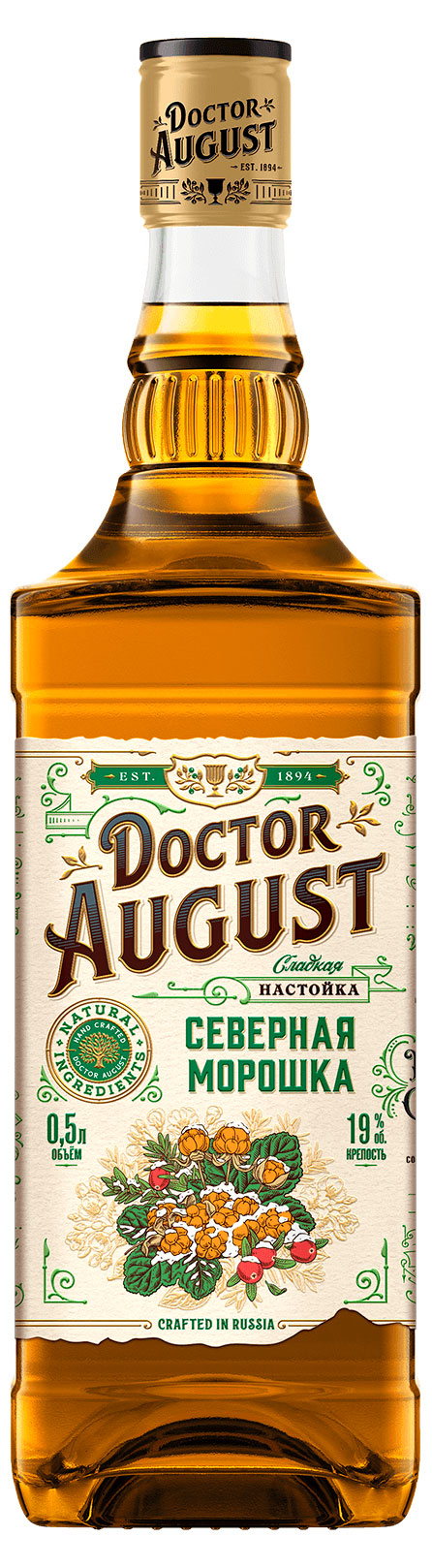 Изображение товара Настойка сладкая Doctor August Северная морошка Россия, 0,5 л
