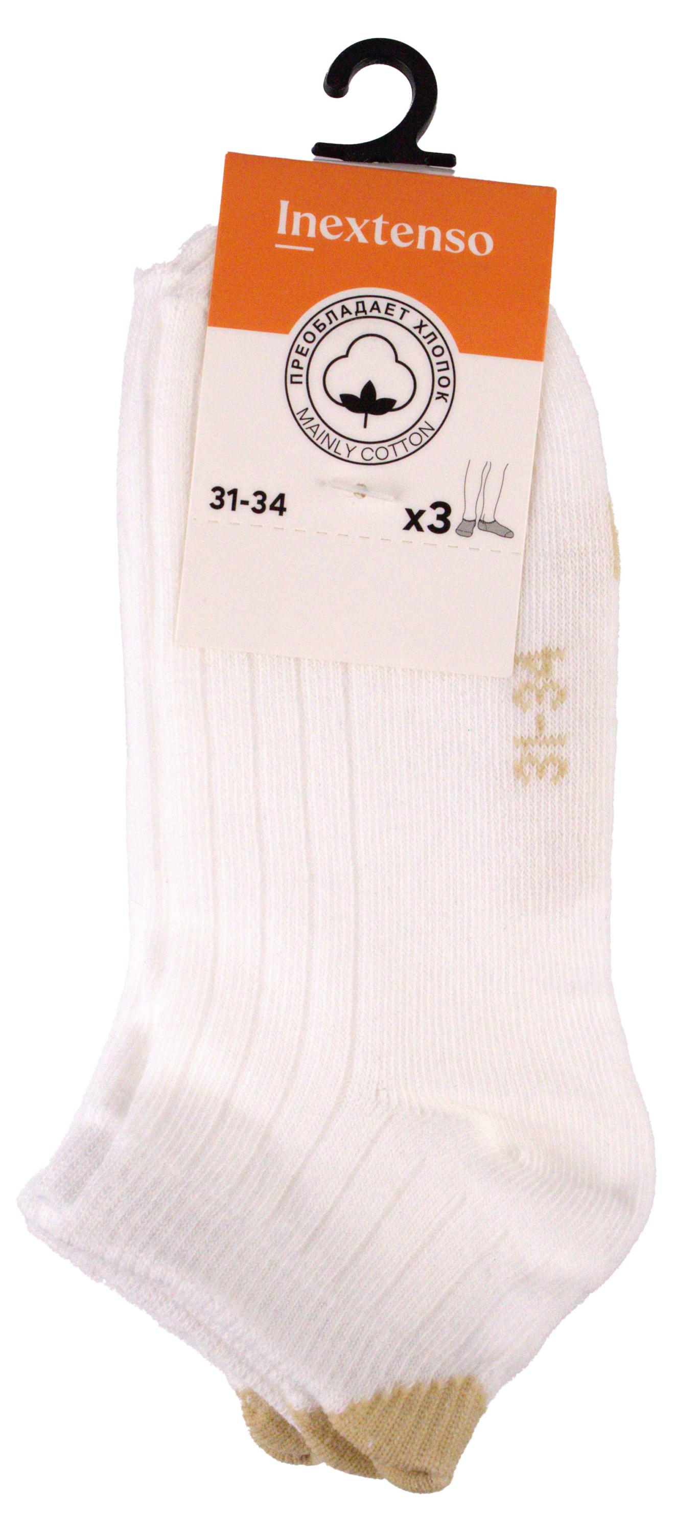 Изображение товара Носки для девочки InExtenso белые 3 пары, р 27/30-35/38