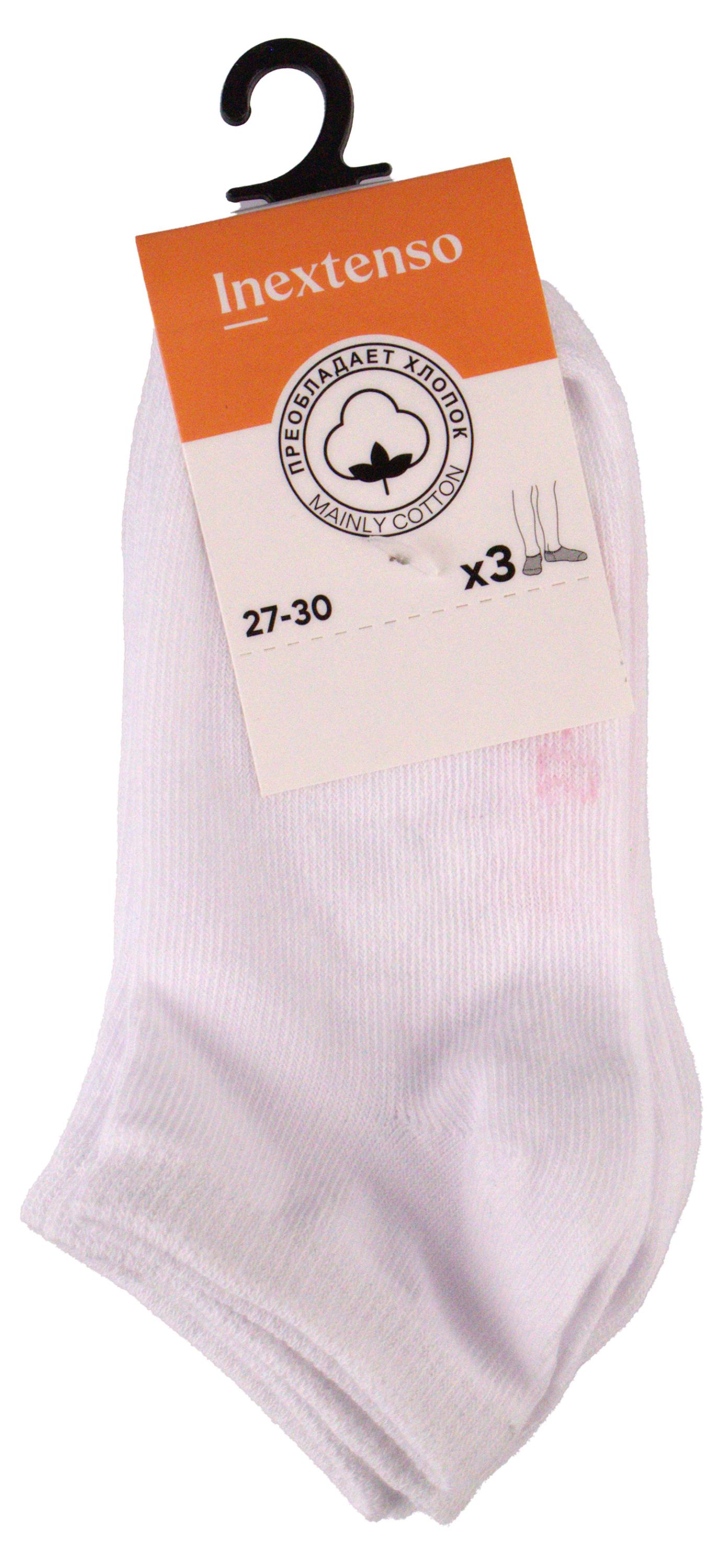 Изображение товара Носки для девочки InExtenso укороченные белые, р. 27/30-35/38 3 пары