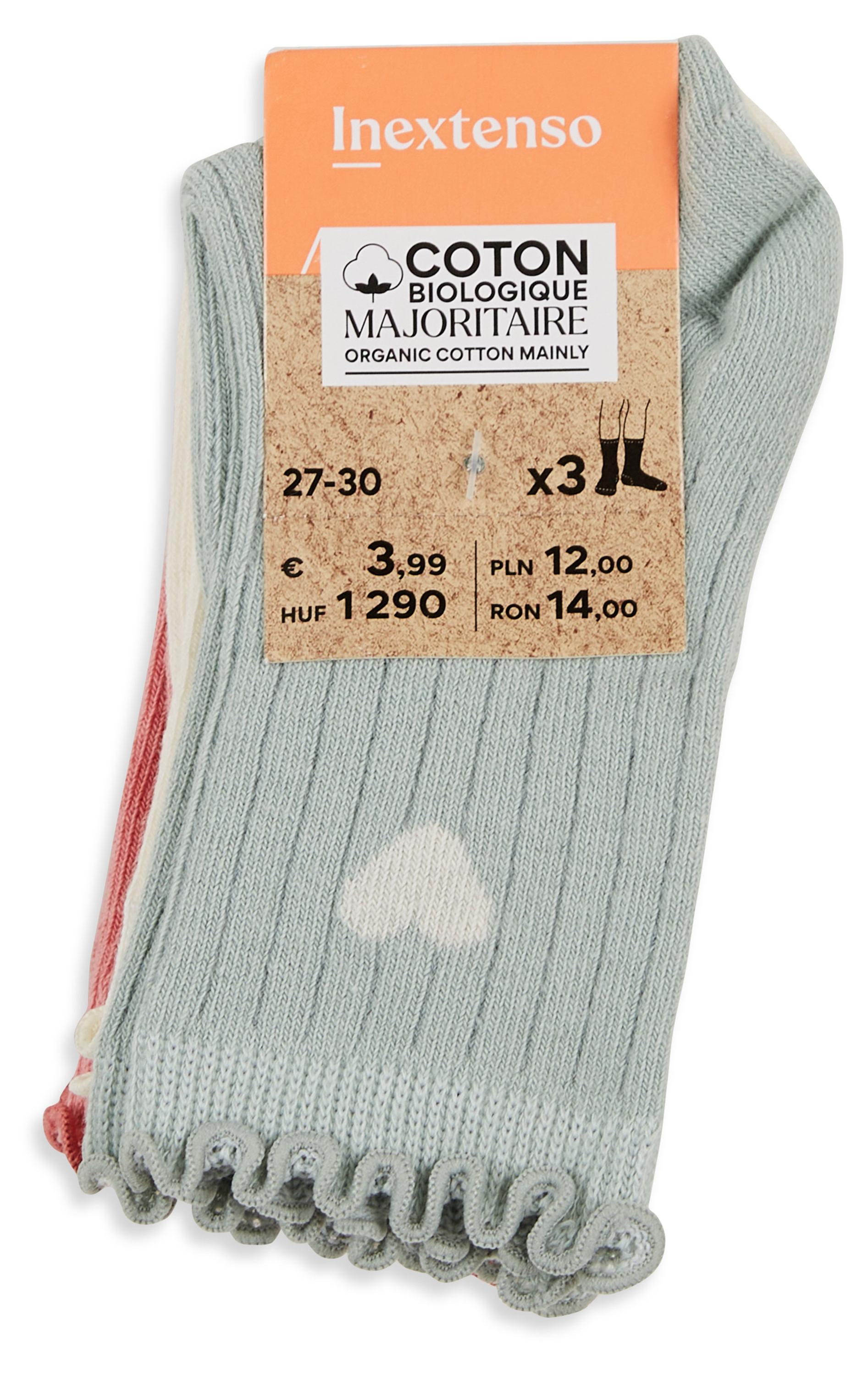 Изображение товара Носки для девочки InExtenso разноцветные 3 пары, р 27/30-35/38