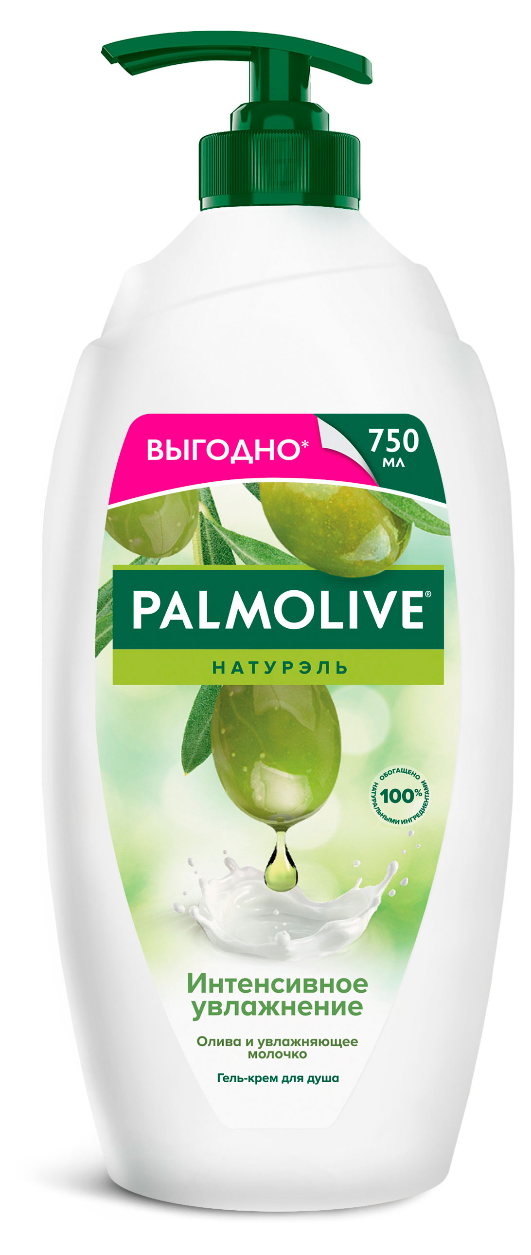 

Гель - крем для душа женский Palmolive Натурэль Интенсивное увлажнение с Оливкой и молочком, 750 мл