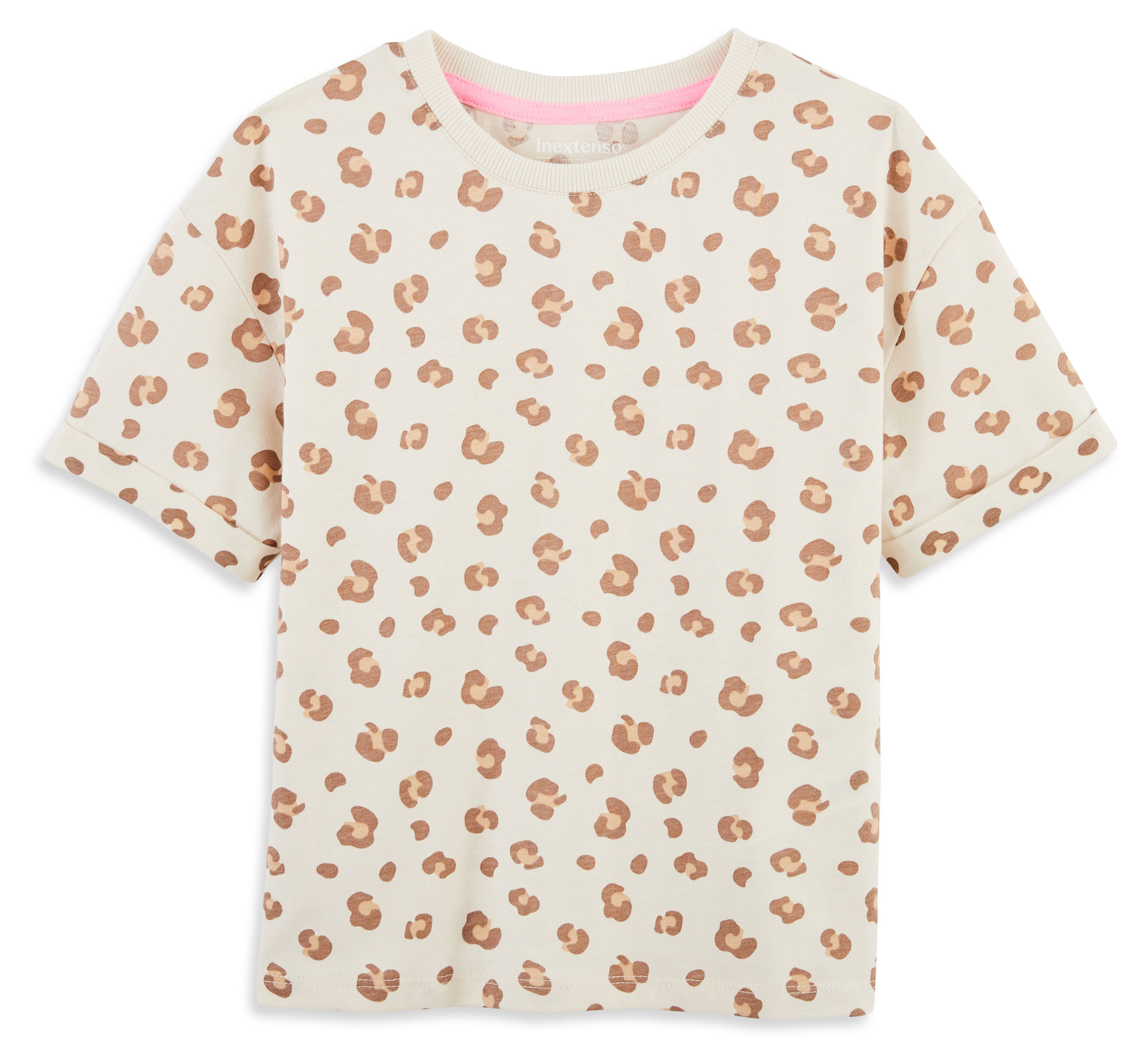 Изображение товара Футболка для девочки InExtenso с коротким рукавом бежевая, р 3-14