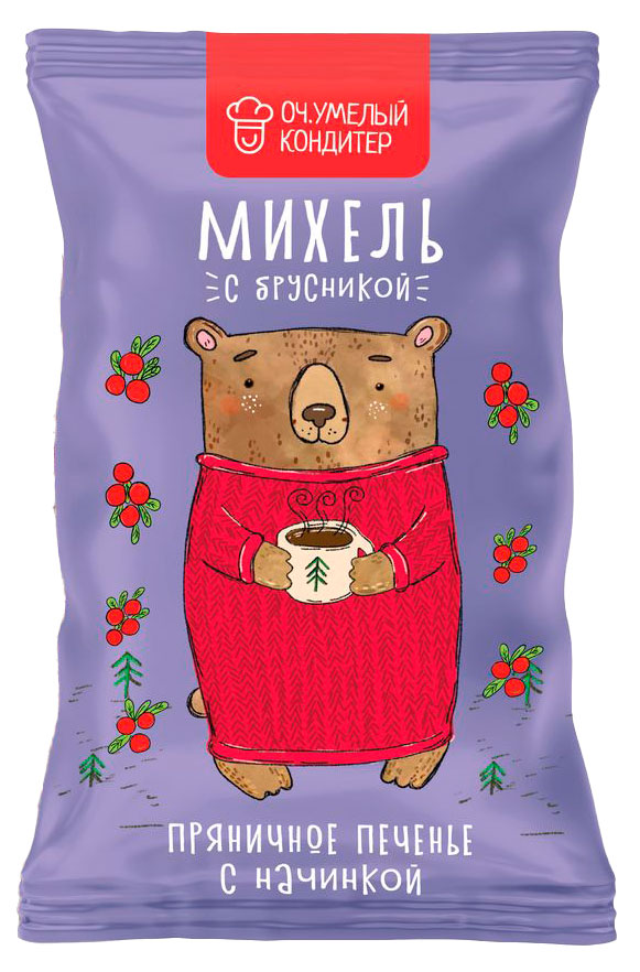 Изображение товара Печенье сдобное пряничное «Оч.Умелый Кондитер» Михель с брусничной начинкой, 80 г