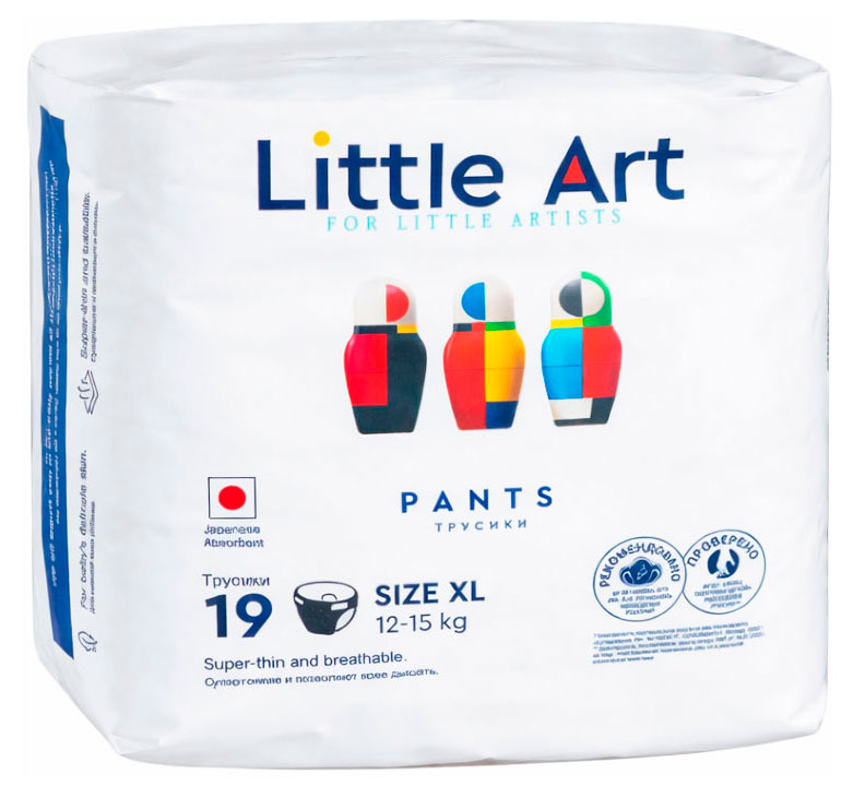 Изображение товара Подгузники-трусики для детей Little Art XL 12-15 кг, 19 шт