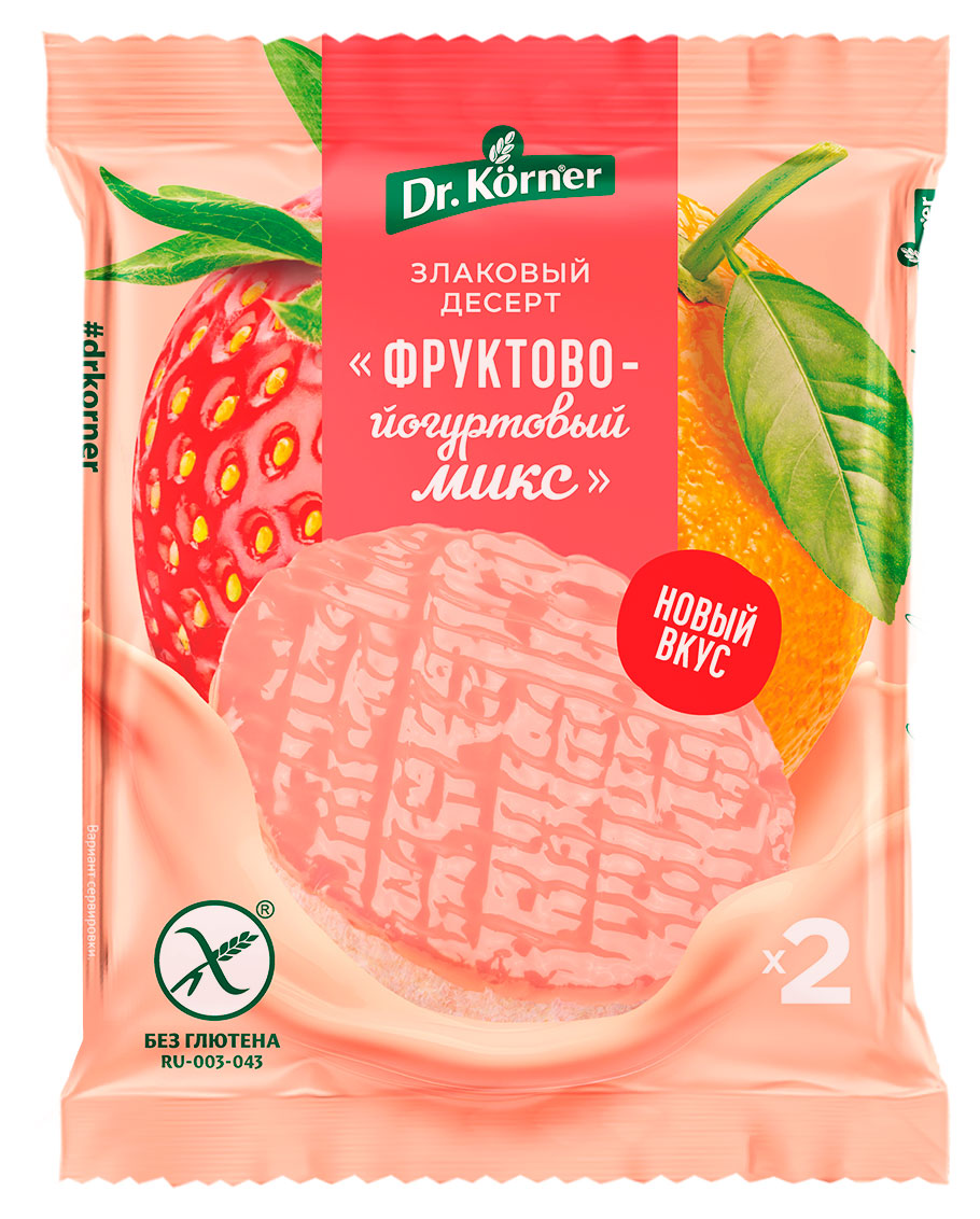 Изображение товара Полезные рисовые хлебцы Dr. Korner с фруктово-ягодной глазурью