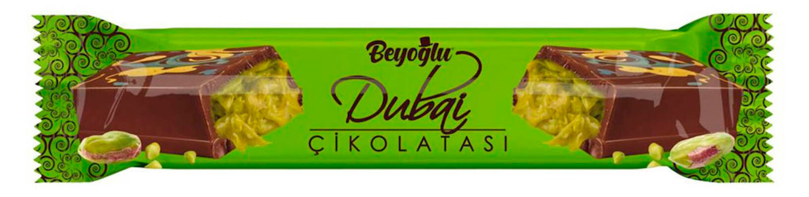 Изображение товара Шоколад молочный Beyoglu Dubaco с кадаифом и фисташковой начинкой Турция, 35 г