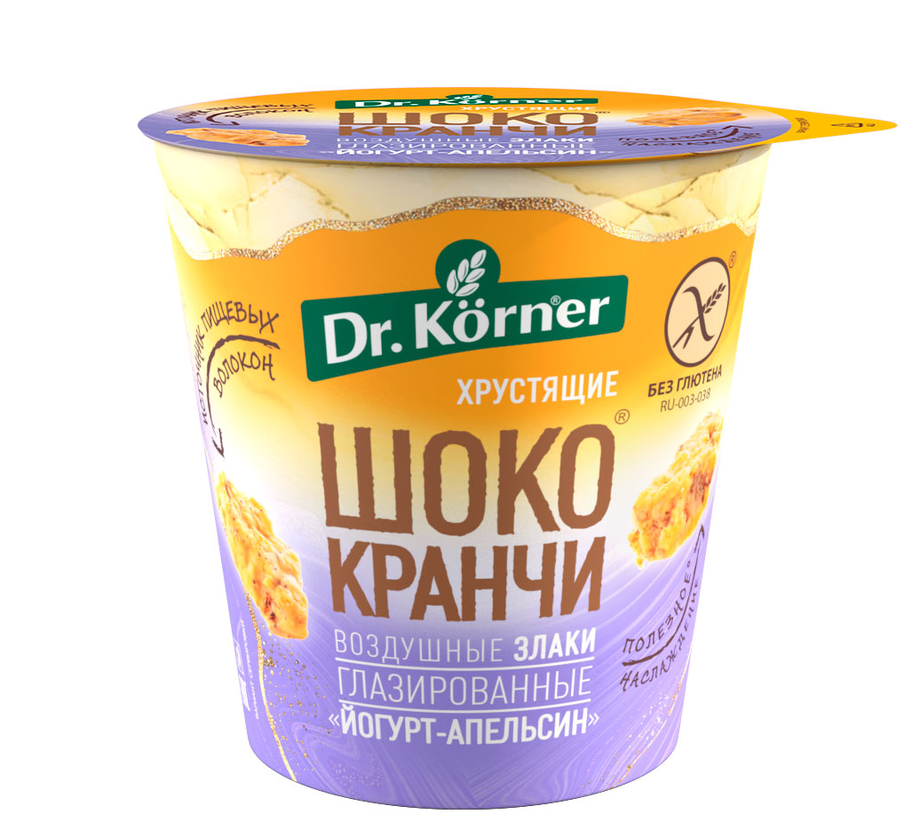 

Шококранчи злаковые Dr. Korner в глазури Апельсин с йогуртом без глютена, 40 г