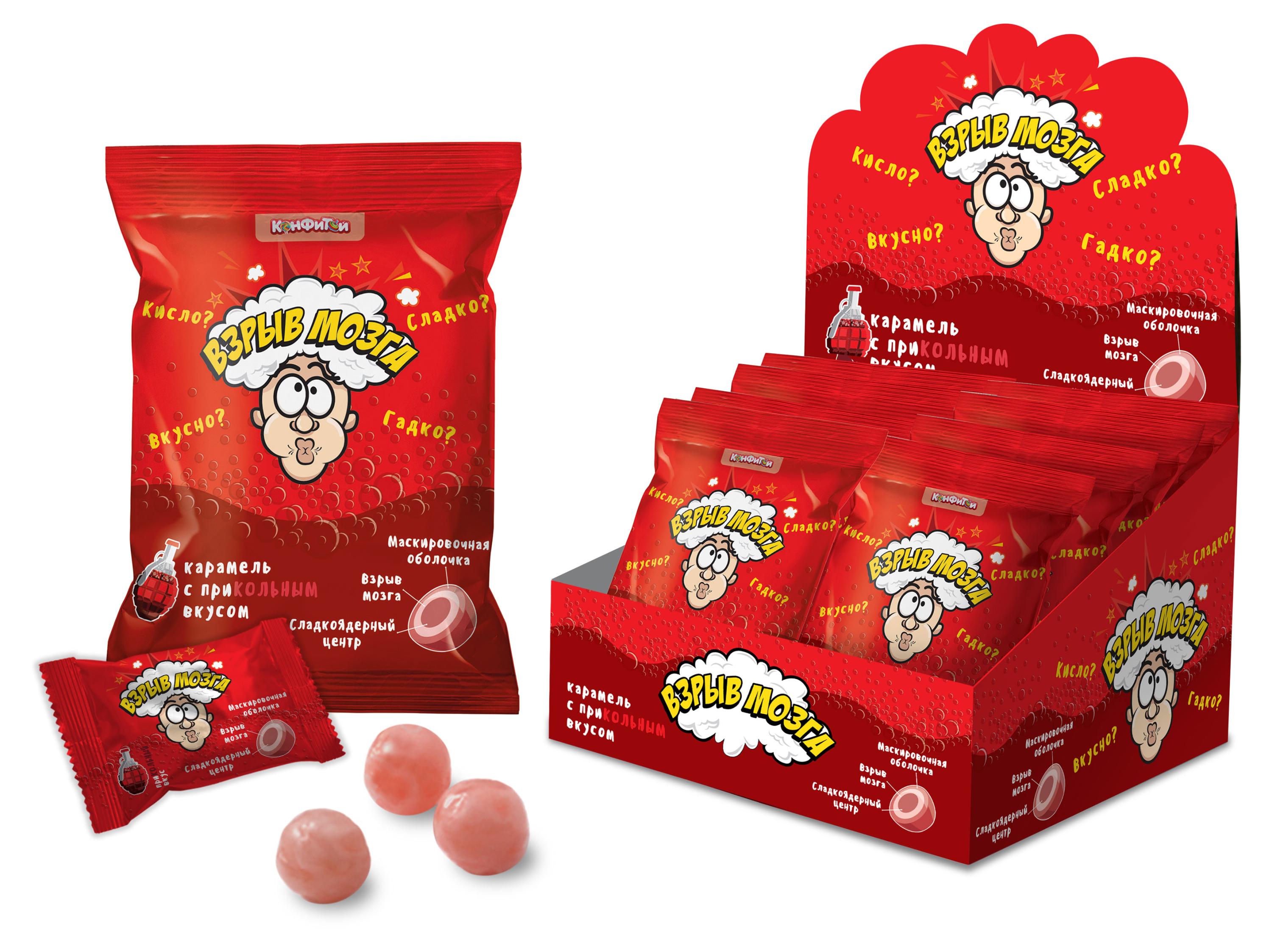 Изображение товара Карамель «Конфитой» Взрыв мозга со вкусом колы Китай, 15 г