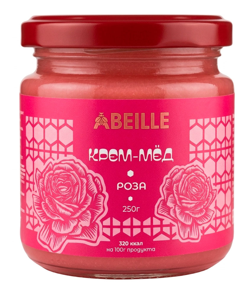 Изображение товара Крем-мед Abeille с розой, натуральный цветочный мед без сахара 250 г