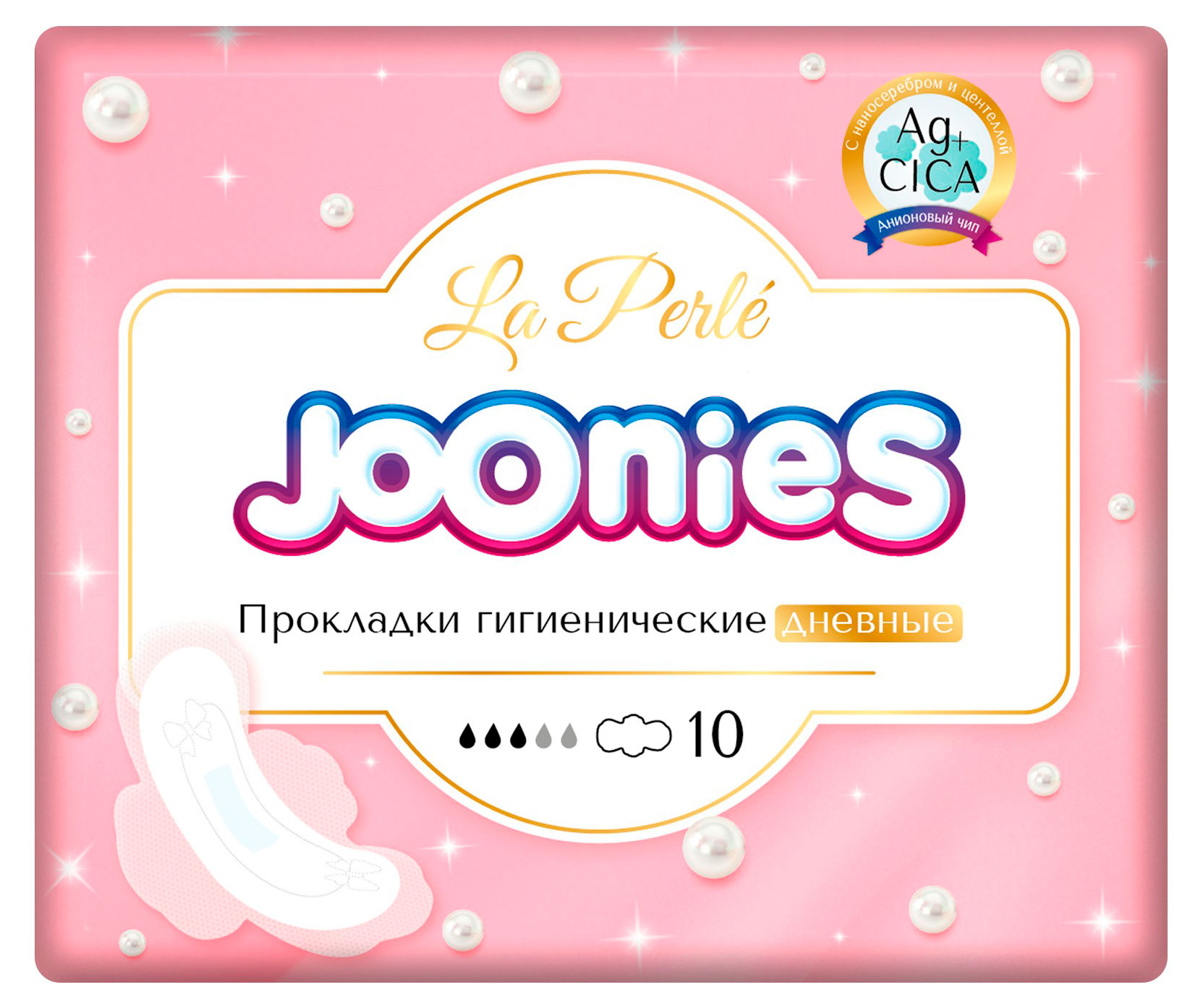 Изображение товара Прокладки гигиенические Joonies La Perle дневные, 10 шт