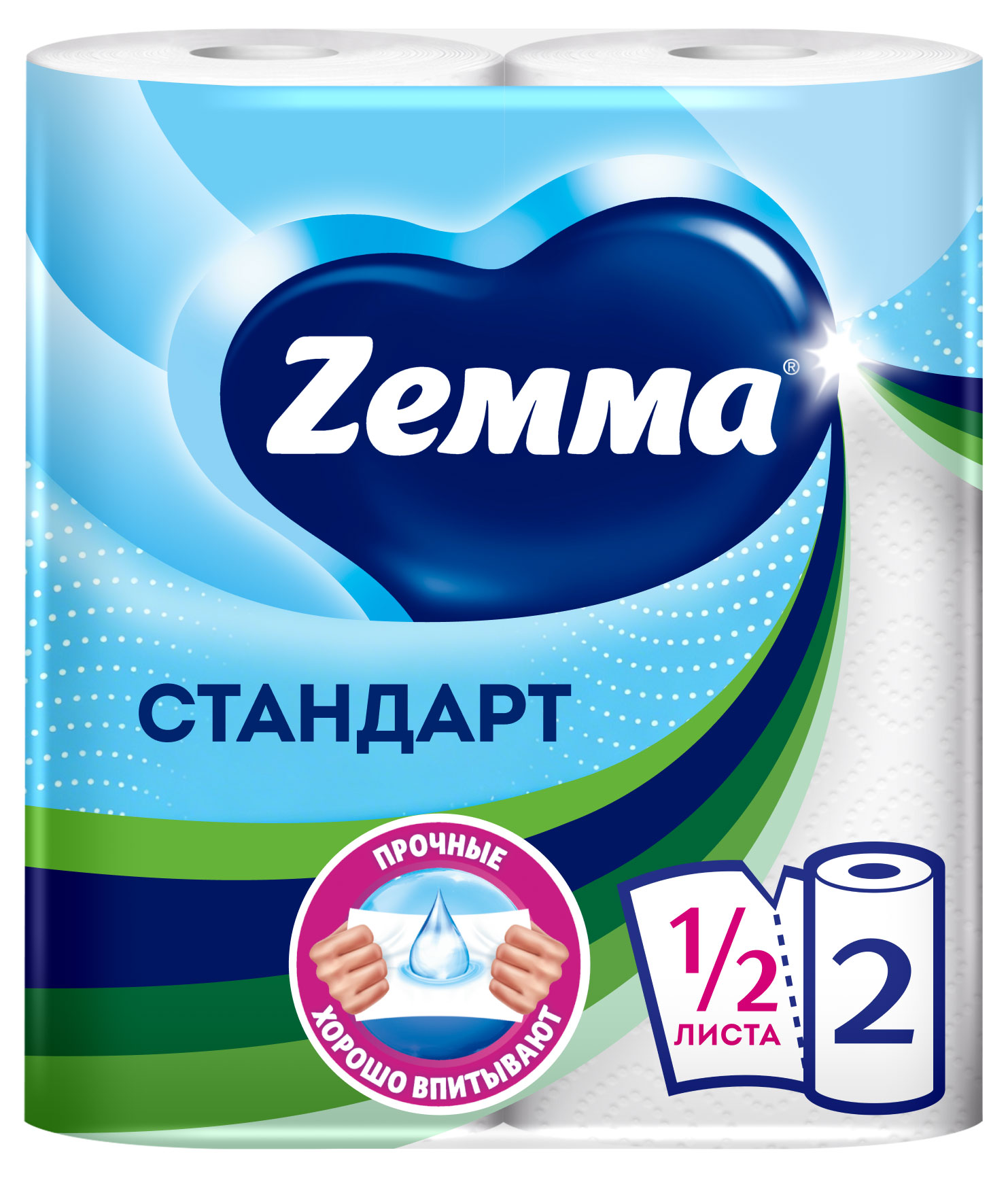 

Бумажные полотенца Zemma Стандарт, 2 рулона