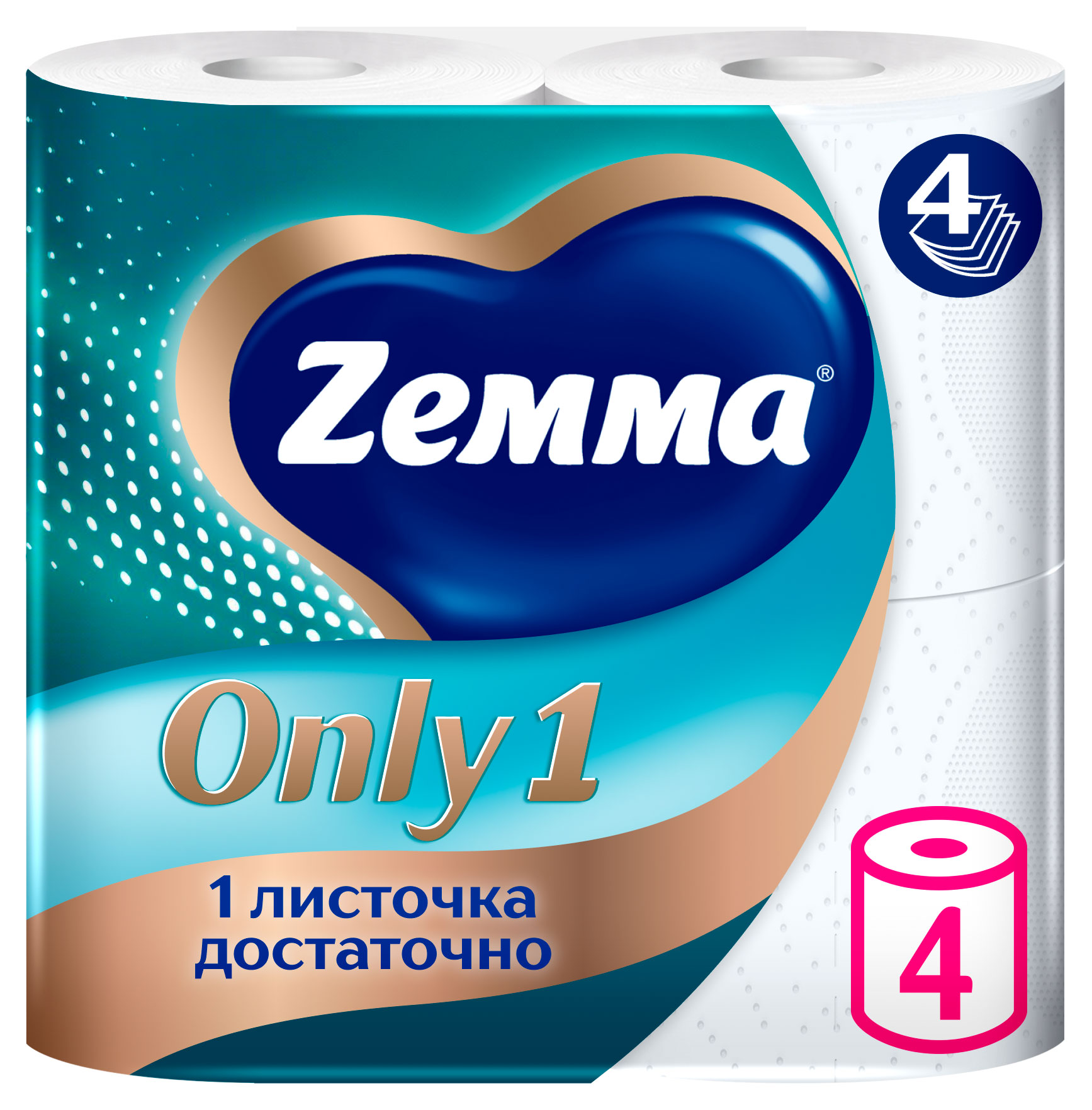 Изображение товара Туалетная бумага Zewa Just1 4 слоя 4 рулона