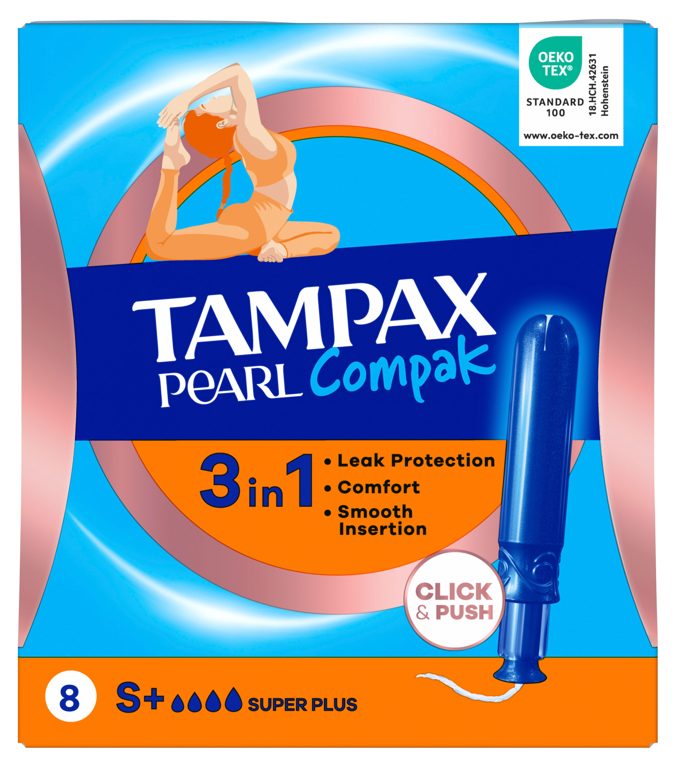 Изображение товара Тампоны гигиенические Tampax Pearl Compak super+ 4 капли Венгрия, 8 шт
