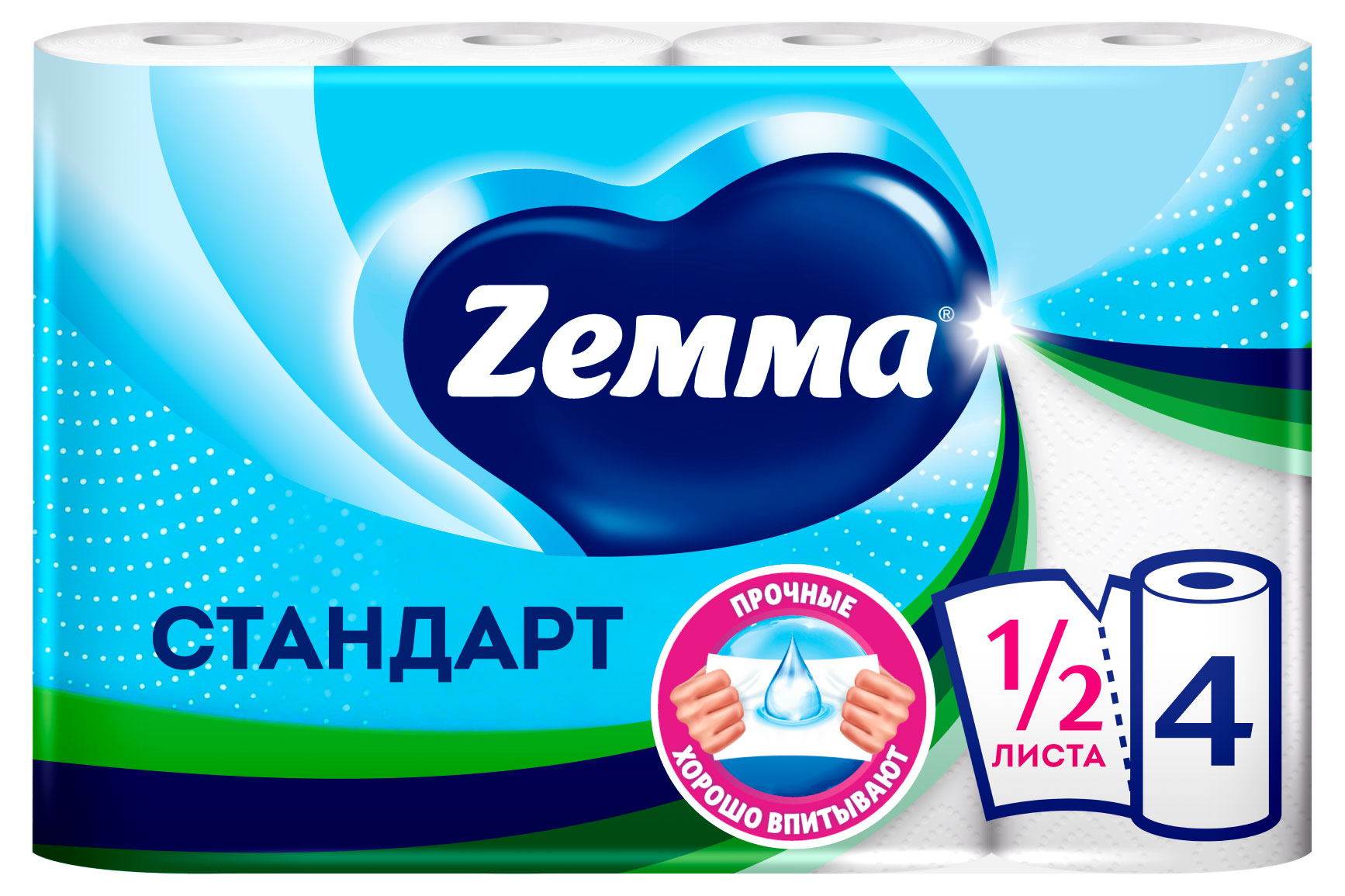 

Бумажные полотенца Zemma Стандарт, 4 рулона