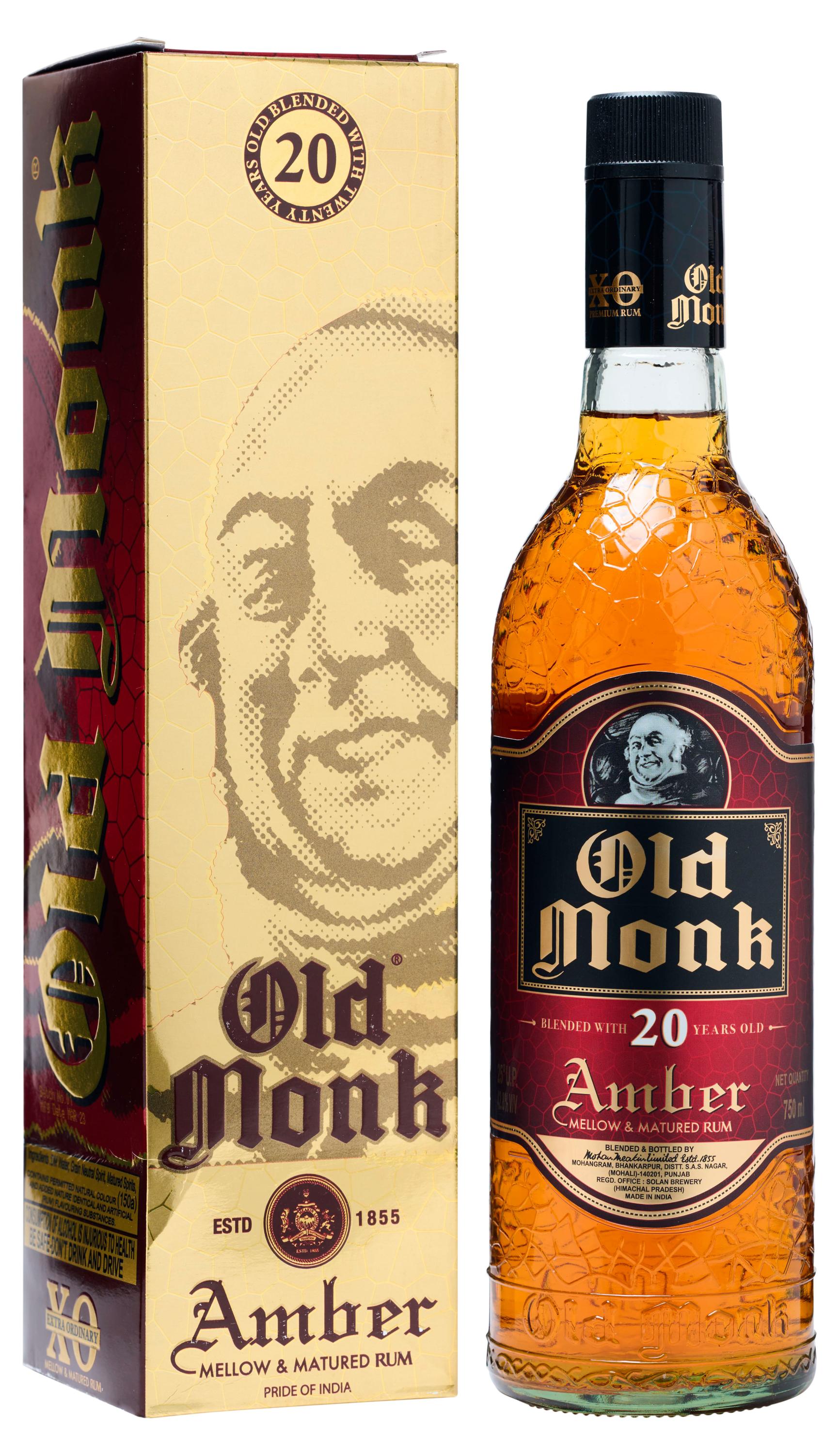 Изображение товара Ром Old Monk Amber выдержанный 20 лет 0,75 л с ярким ароматом и мягким вкусом