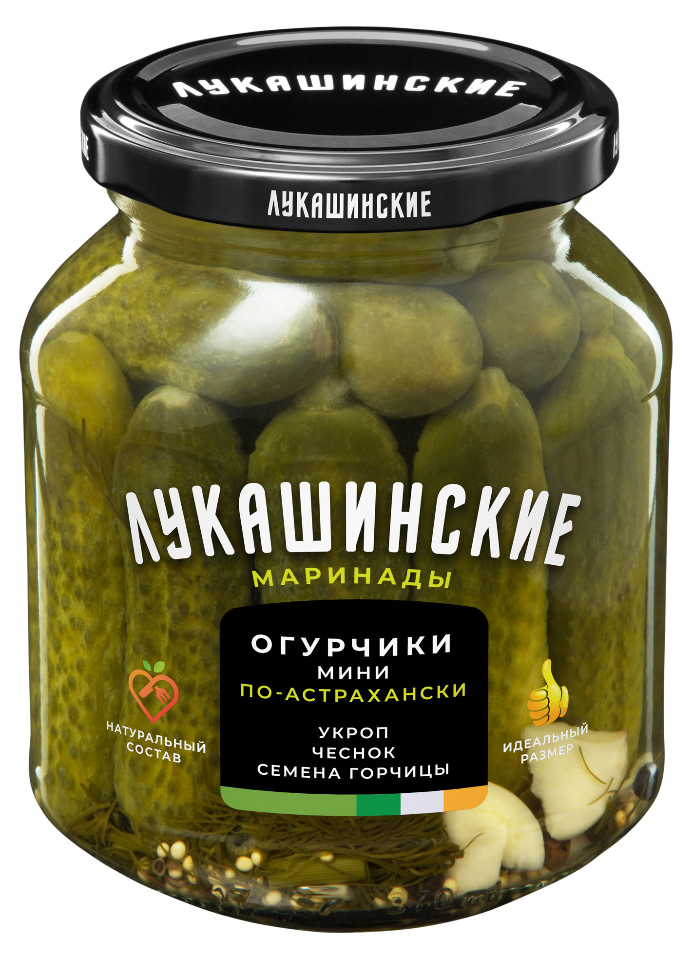 Изображение товара Огурчики «Лукашинские» мини по-астрахански, 340 г