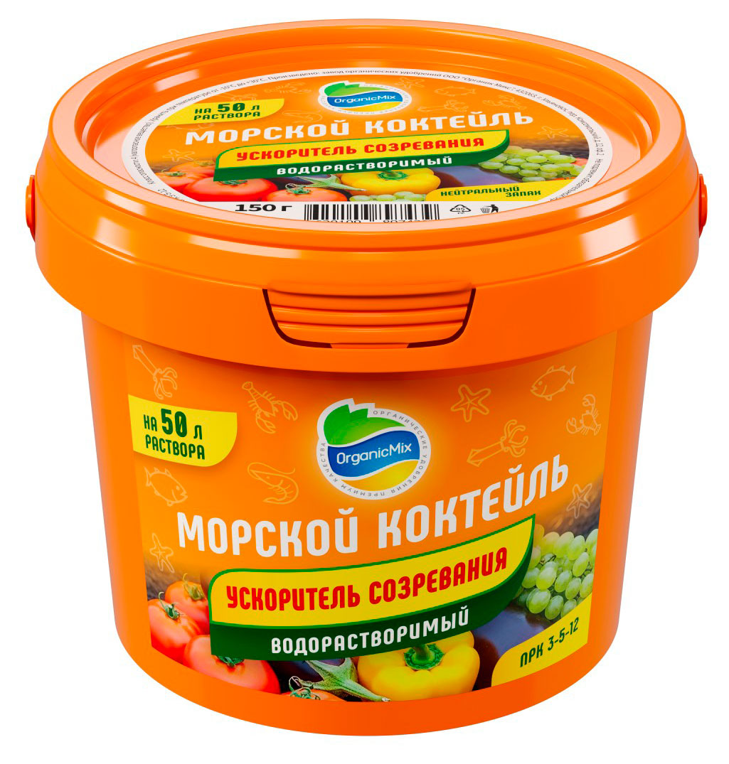 Изображение товара Удобрение «Органик Микс» Морской коктейль ускоритель созревания водорастворимое, 150 г