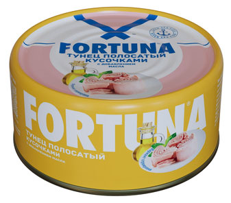 Изображение товара Тунец Fortuna кусочками с добавлением масла Таиланд, 185 г