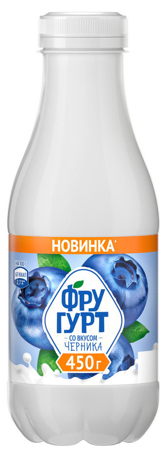Изображение товара Напиток кисломолочный «Фругурт» со вкусом черники 1% БЗМЖ, 450 г