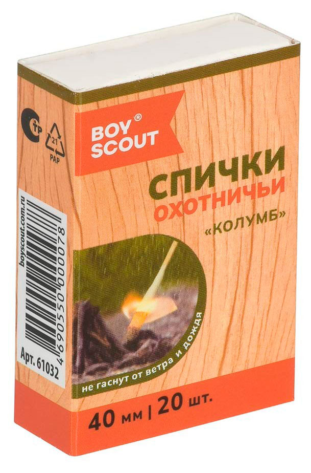 Изображение товара Спички охотничьи Boyscout Колумб водостойкие, 20 шт