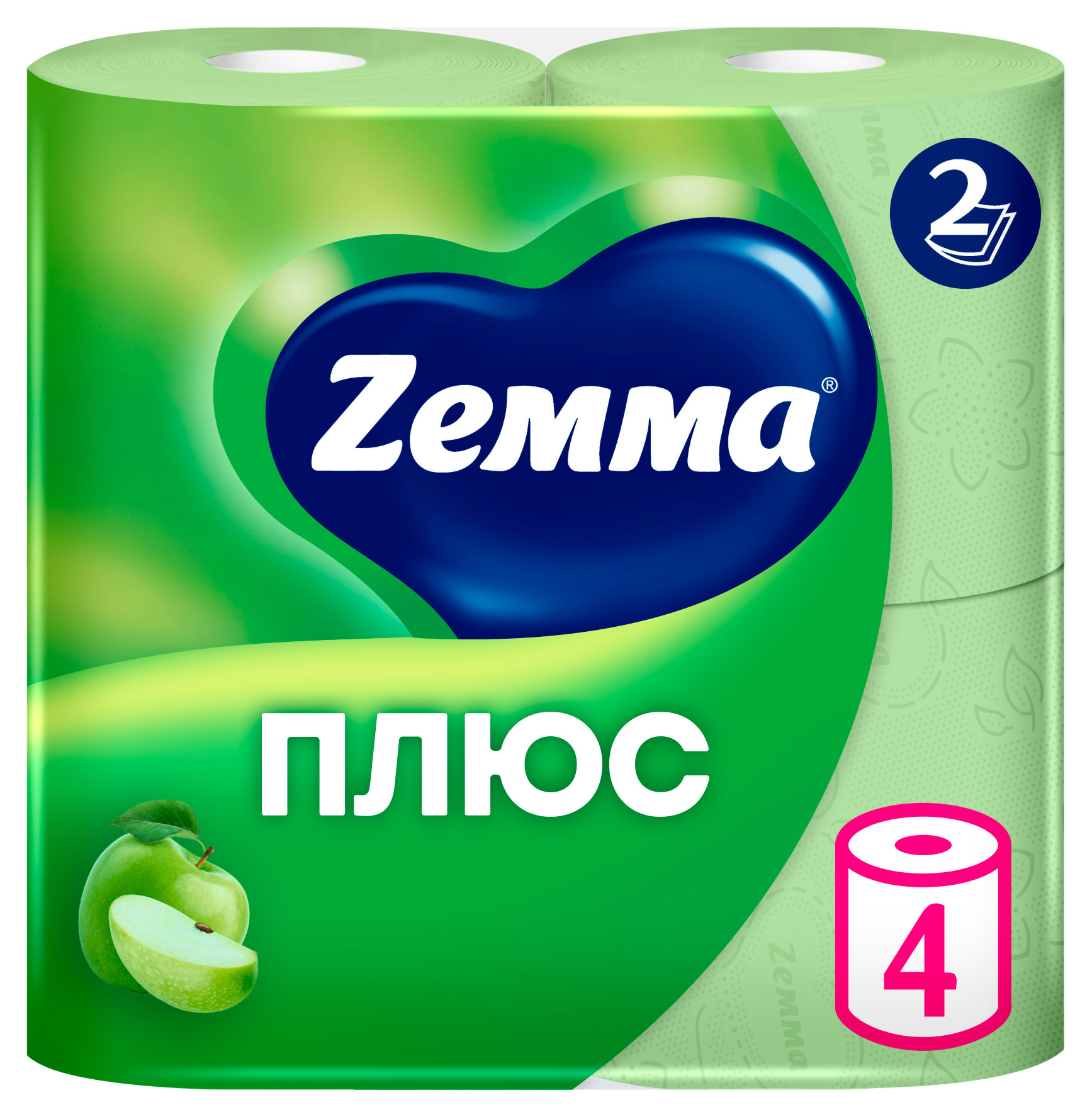 Изображение товара Туалетная бумага Zewa Плюс Яблоко 2 слоя