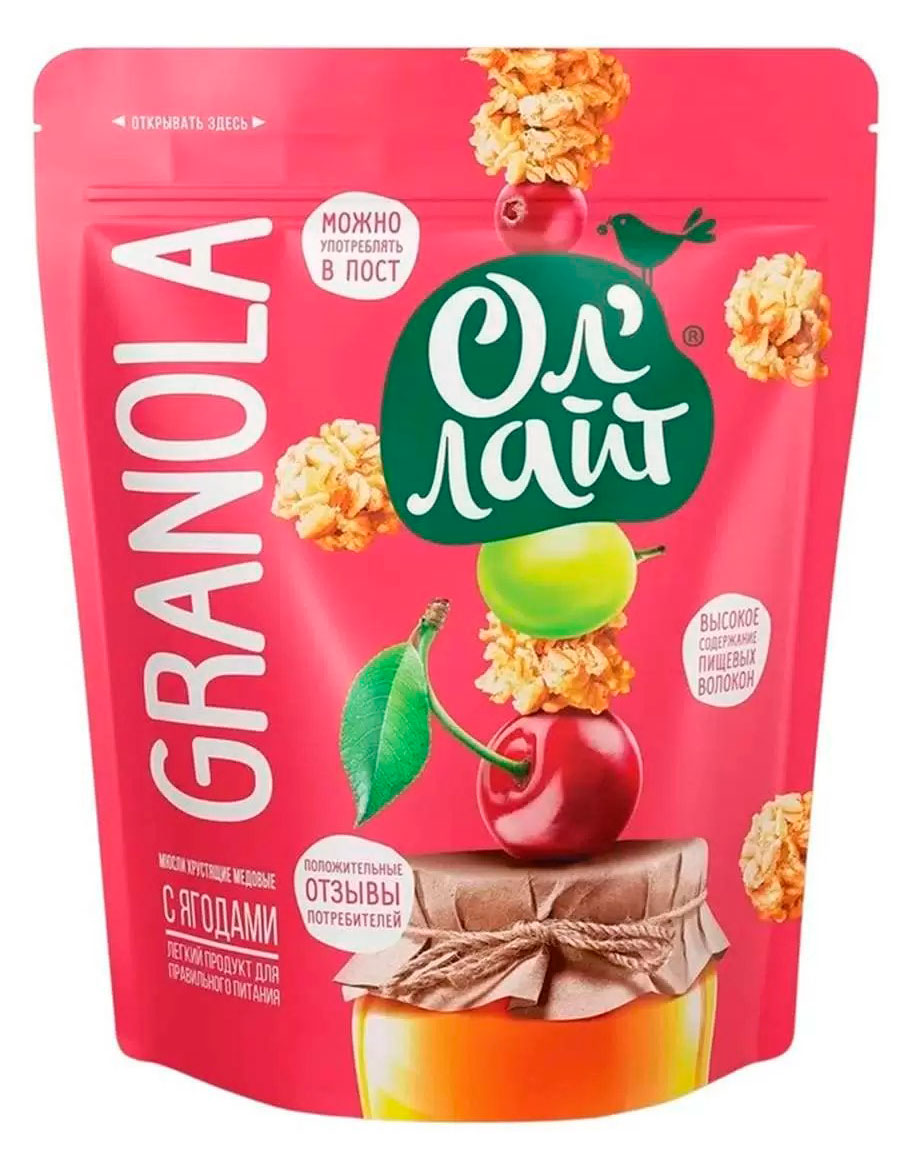 Изображение товара Мюсли запеченные «Ол'Лайт» Granola с ягодами, 280 г