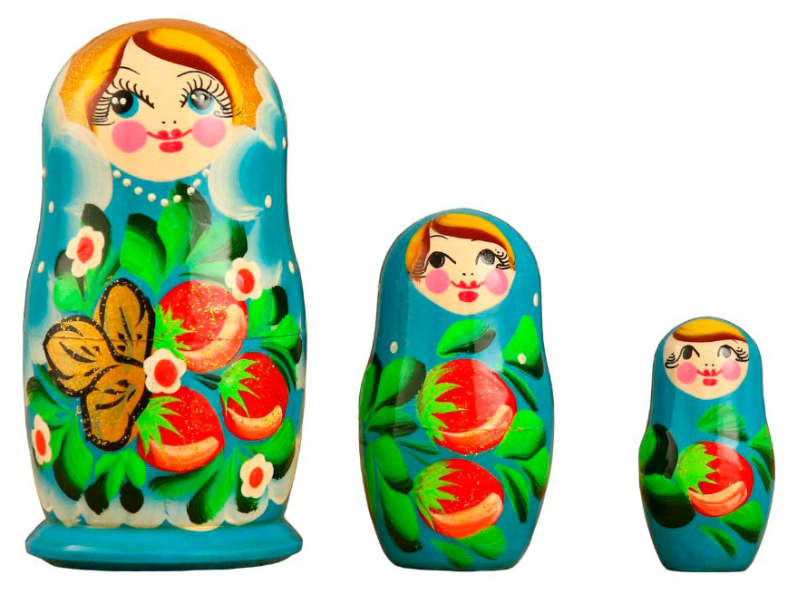 

Сувенир Матрешка Земляничка 3 кукольная, 12 см